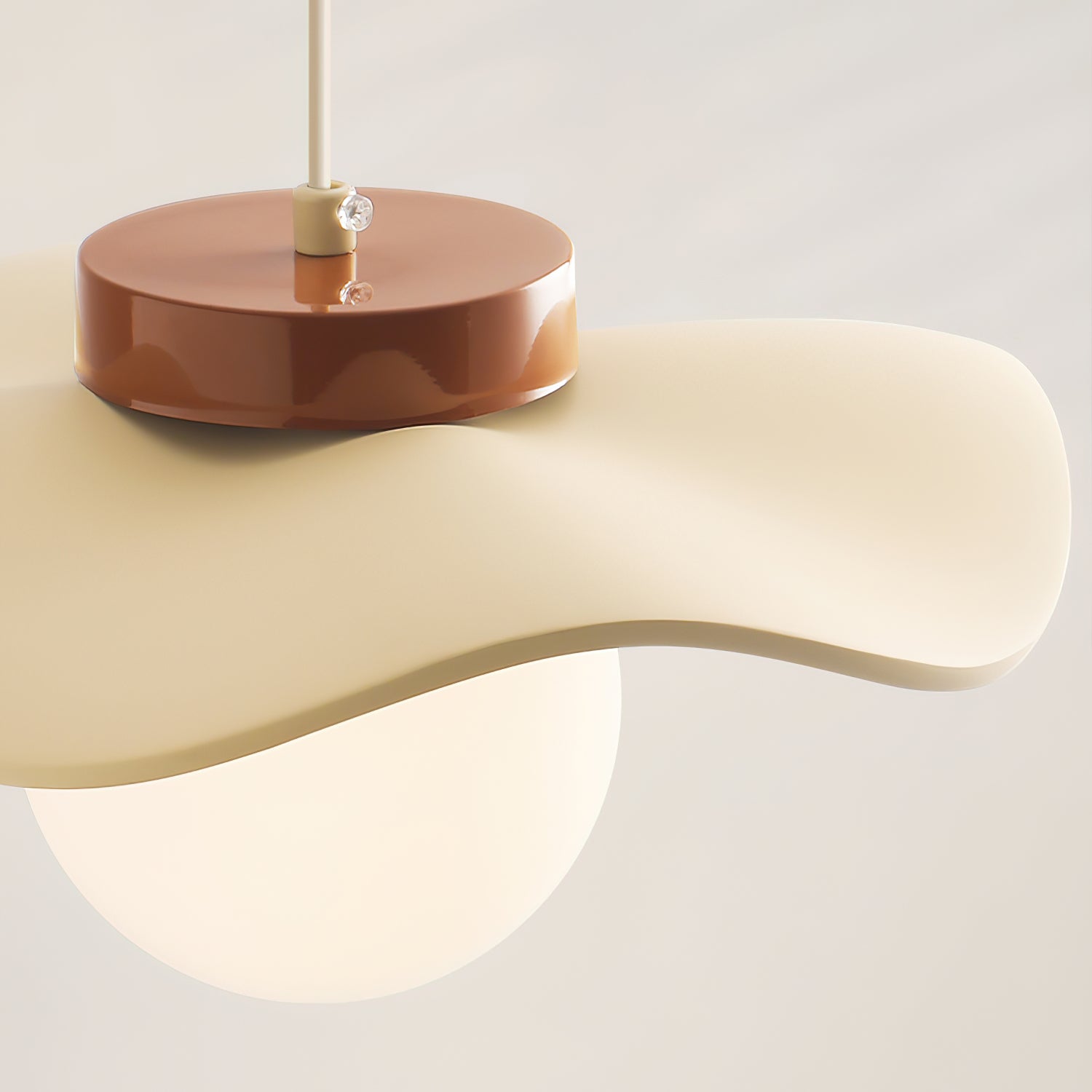 Pendant Lamp Glass and Metal Wavy Shade Sculptural Minimalist Accent - Neutralighting