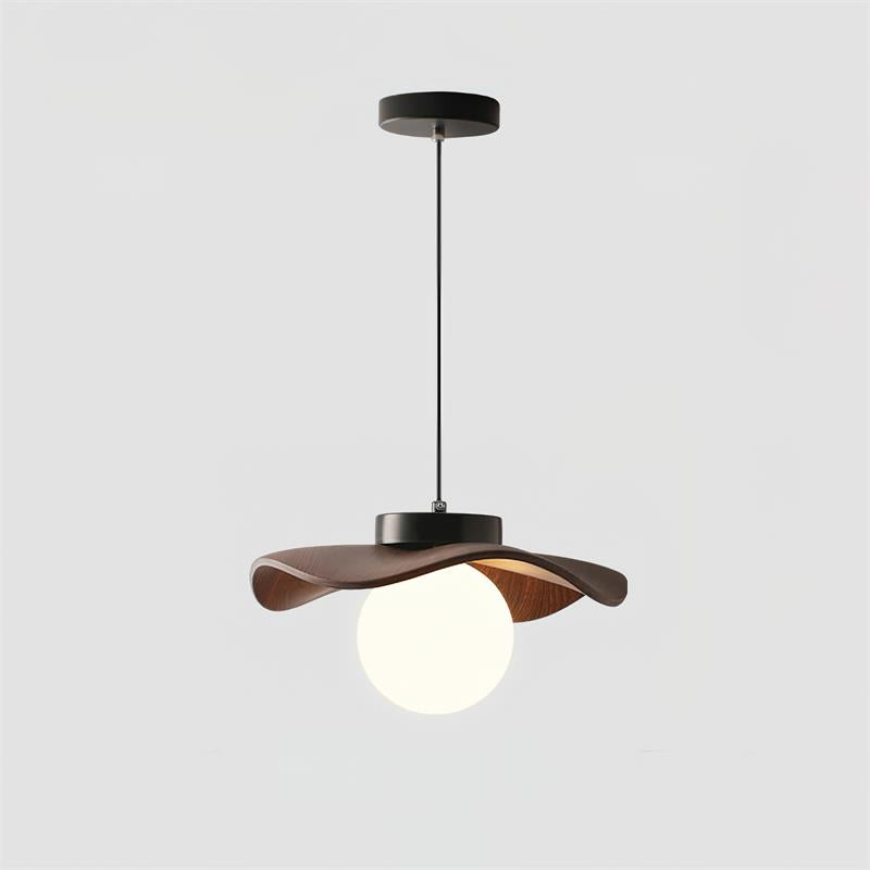 Pendant Lamp Glass and Metal Wavy Shade Sculptural Minimalist Accent - Neutralighting