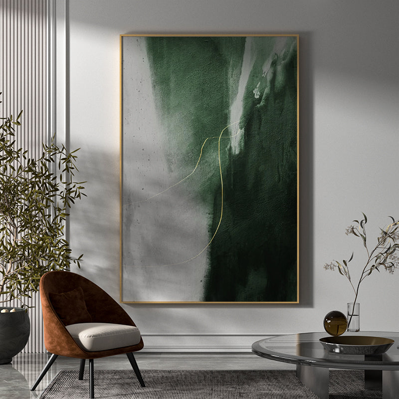Green And Gold Abstract Paintin