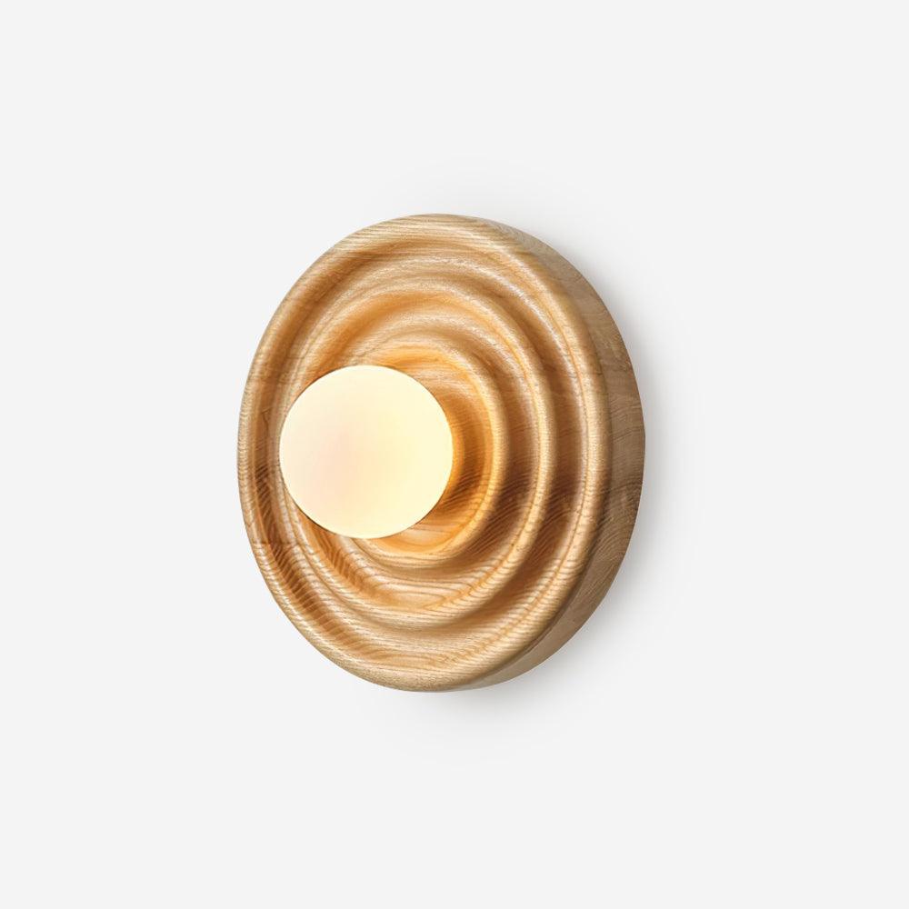 Wall Lamp Ripple with Ash Wood Body and Glass Globe Shade - Neutralighting