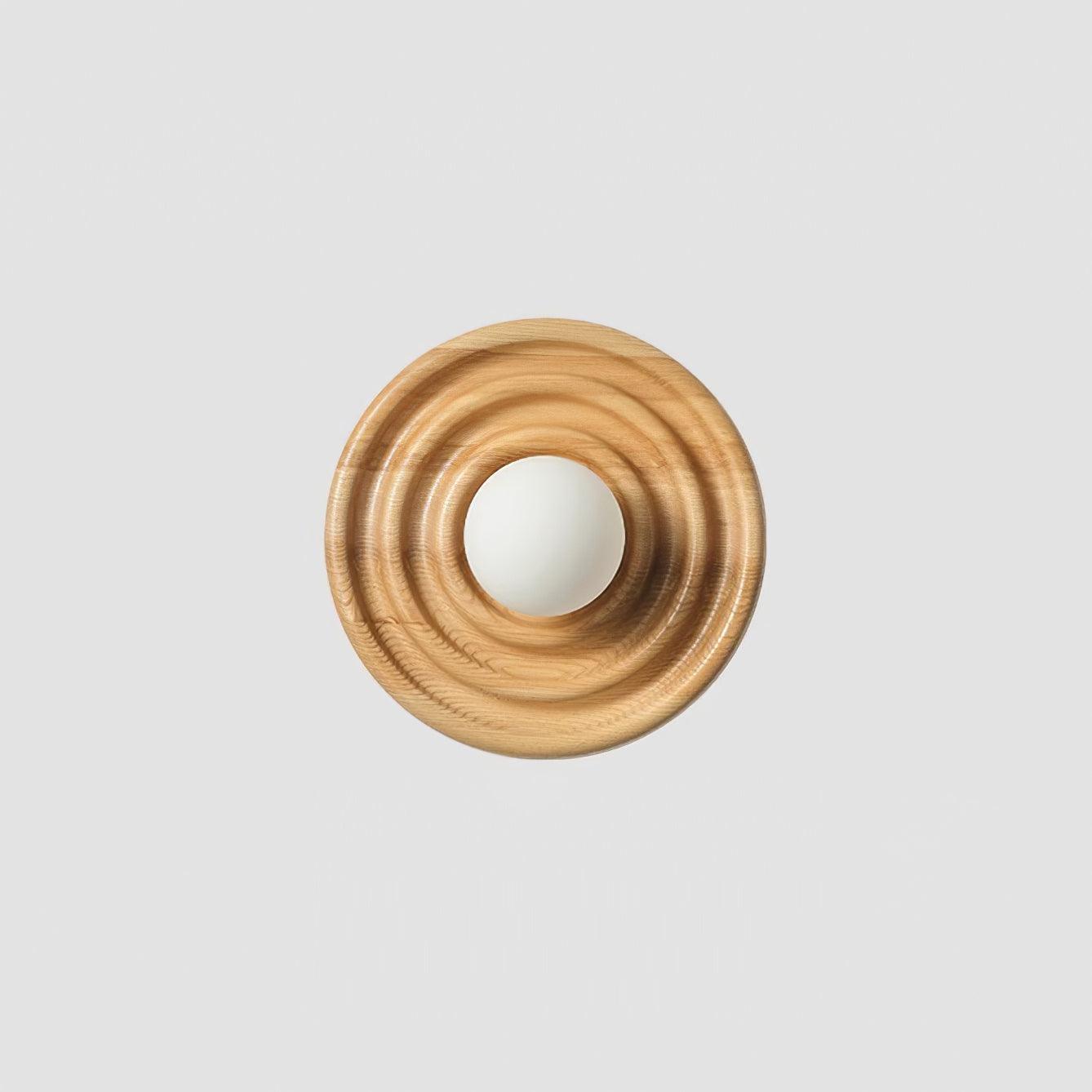 Wall Lamp Ripple with Ash Wood Body and Glass Globe Shade - Neutralighting