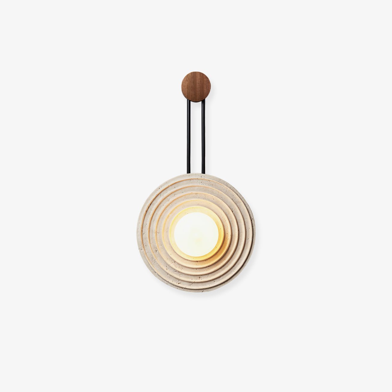Isoror Spiral-Ring Travertine Wall Light - Neutralighting