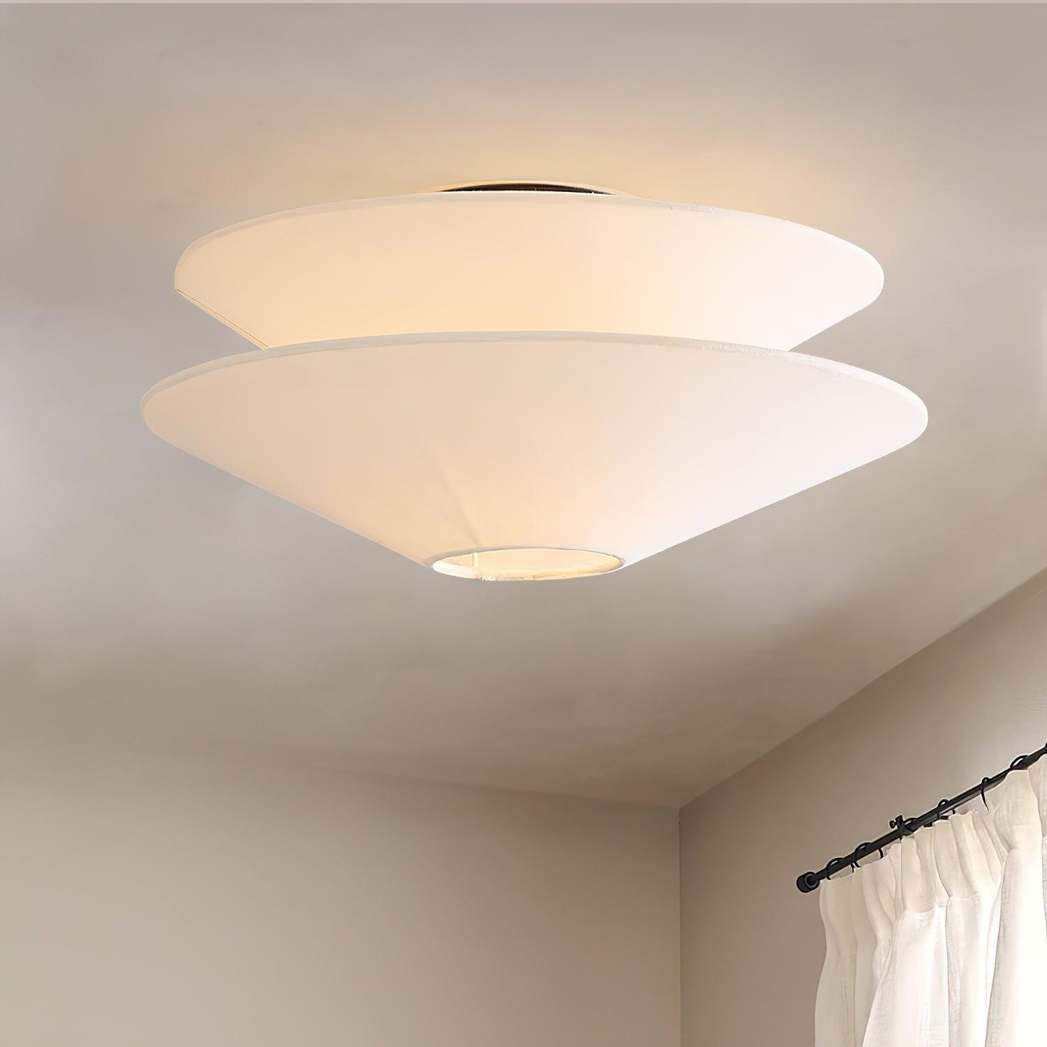 Lina Ceiling Light Double Cone Fabric - Neutralighting
