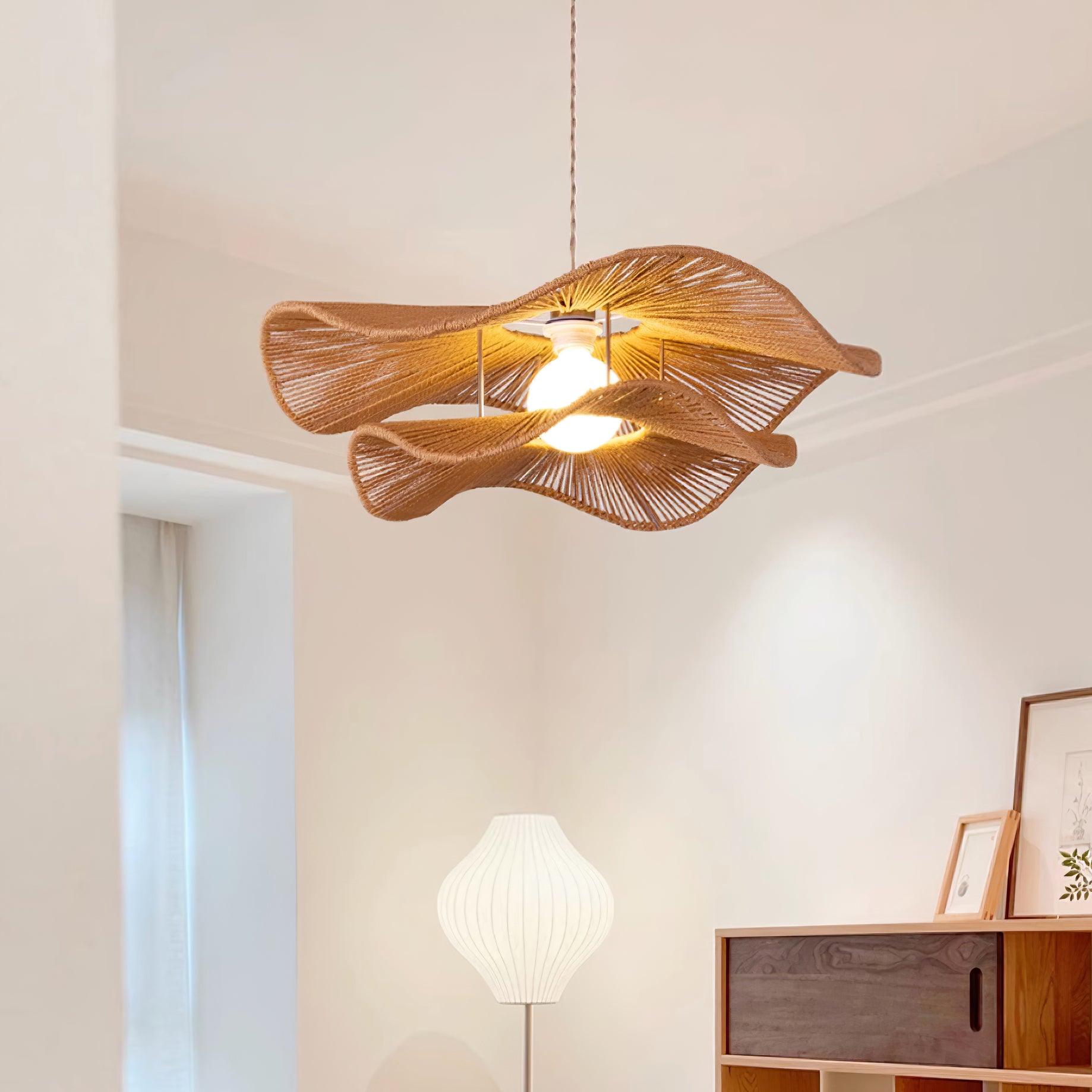 Ondra Wave Rattan Pendant Light - Neutralighting