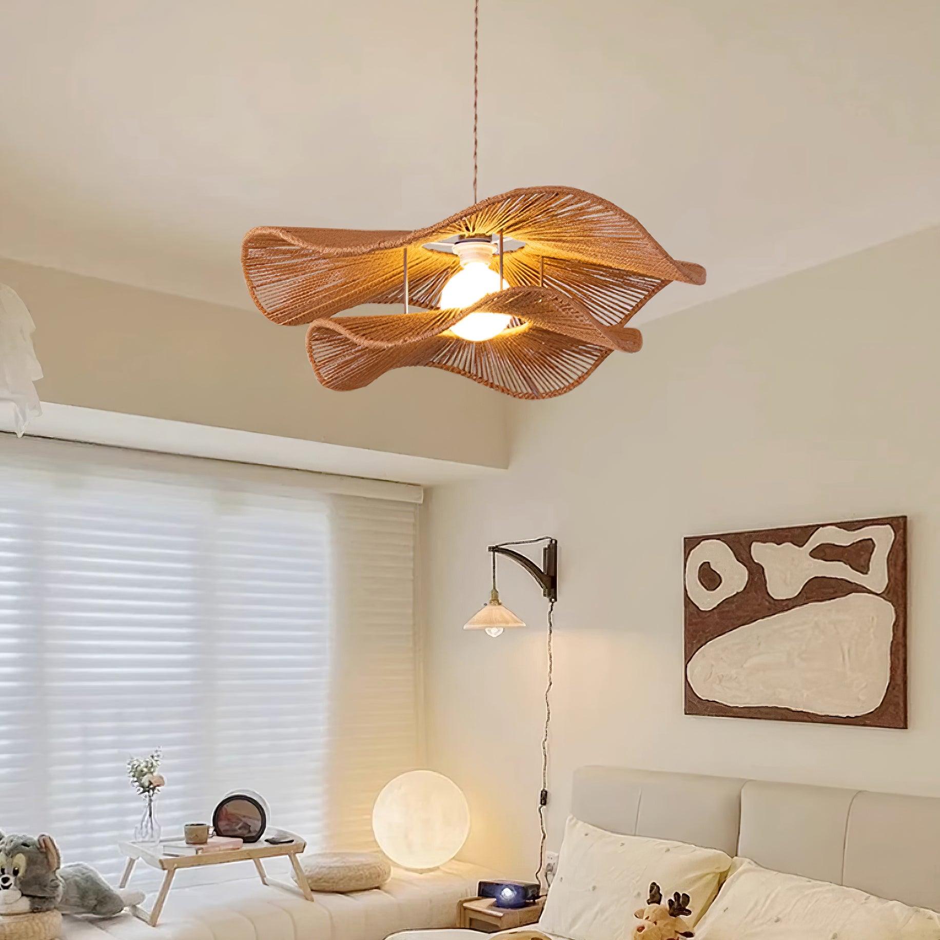 Ondra Wave Rattan Pendant Light - Neutralighting