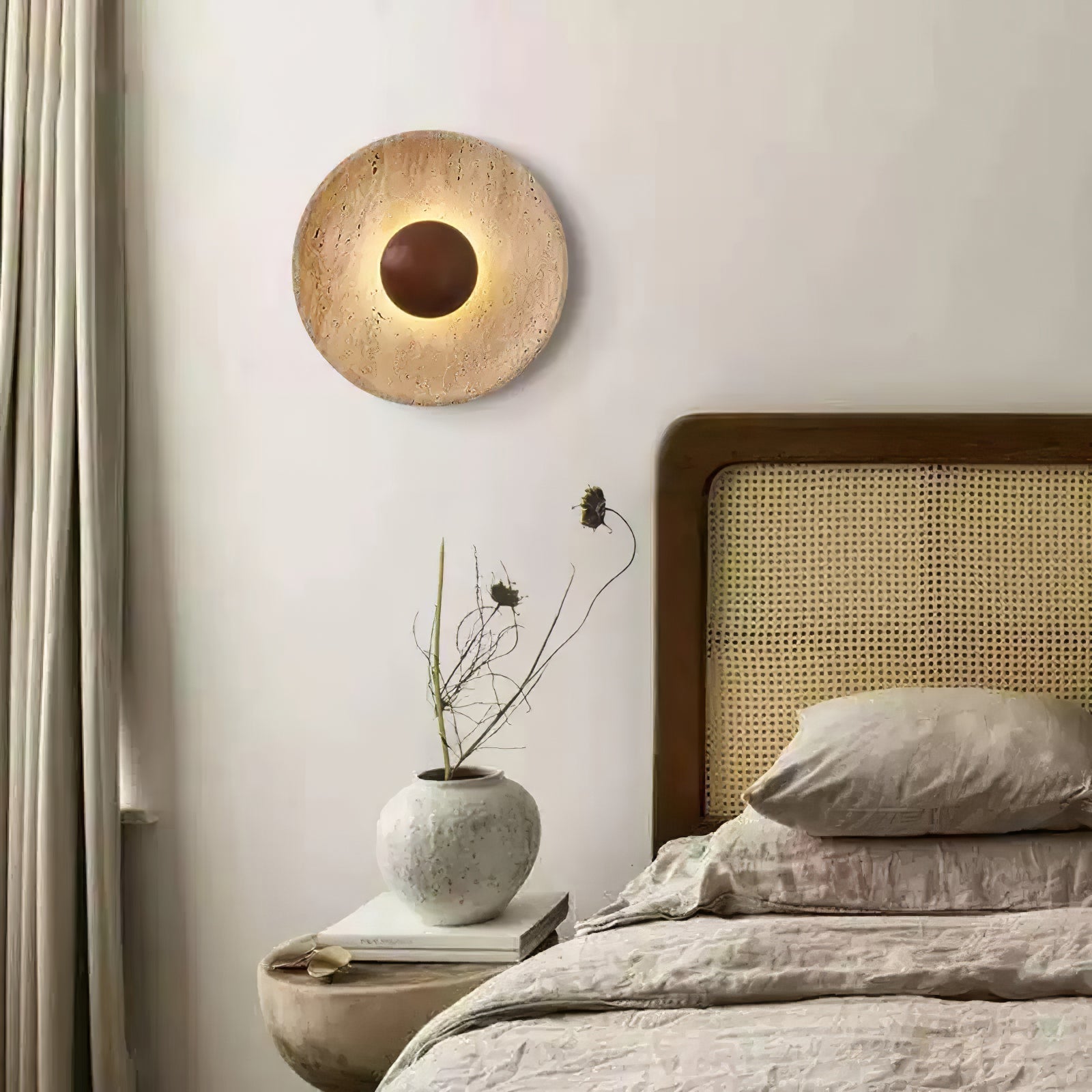 Ritta Sun Travertine Wall Lamp - Neutralighting