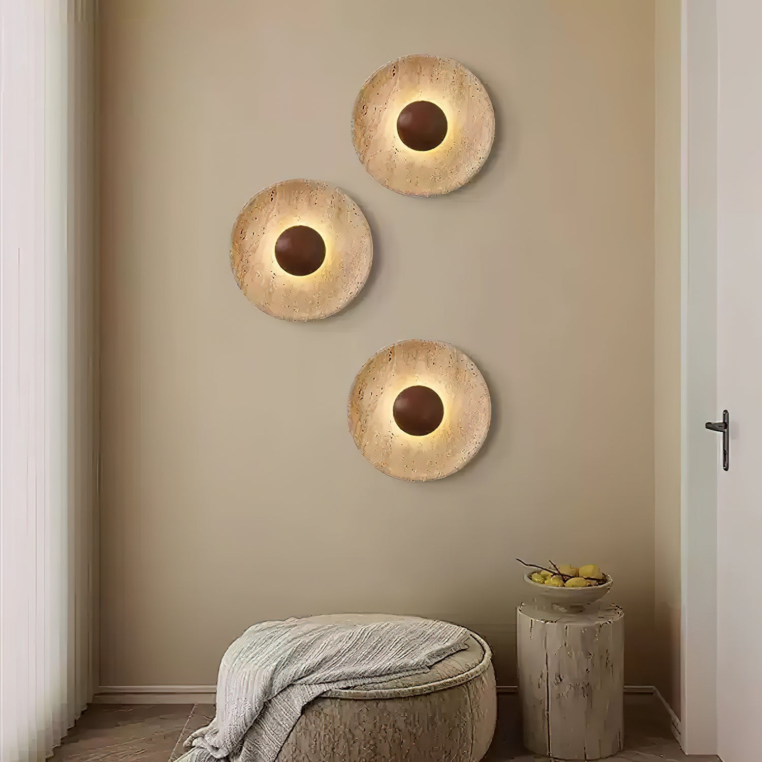 Ritta Sun Travertine Wall Lamp - Neutralighting