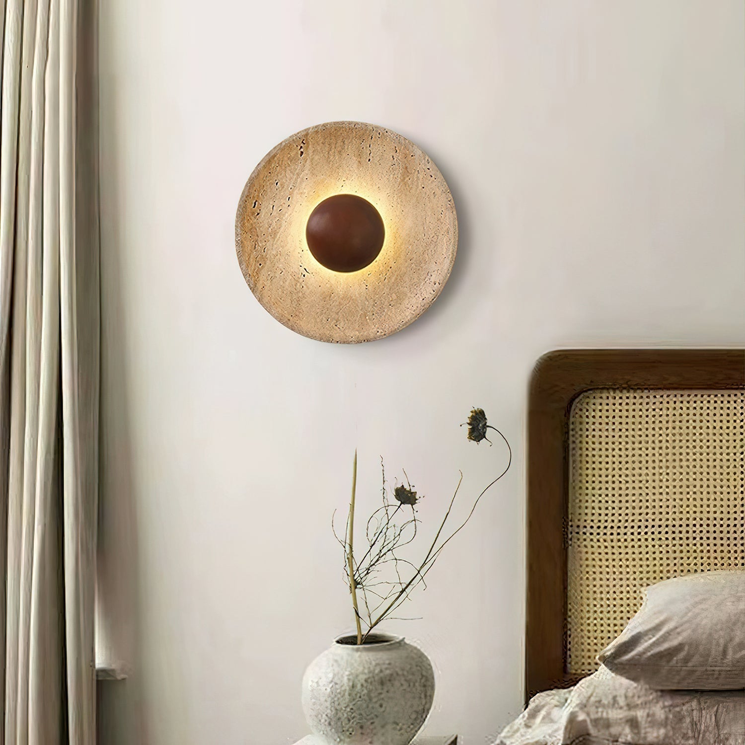Ritta Sun Travertine Wall Lamp - Neutralighting