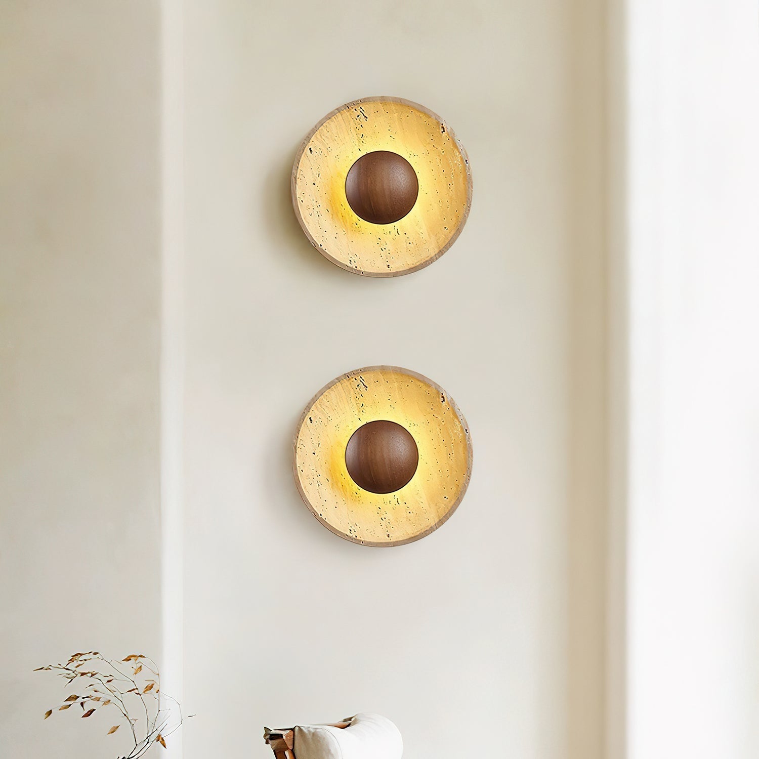 Ritta Sun Travertine Wall Lamp - Neutralighting