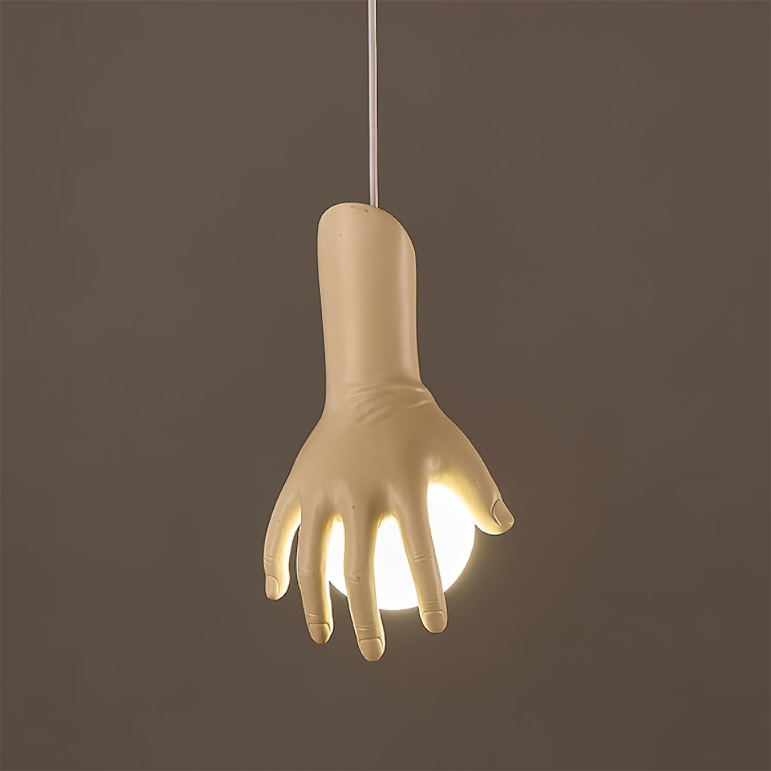 Pendant Light Hand Sculpture Wood Grip Globe - Neutralighting