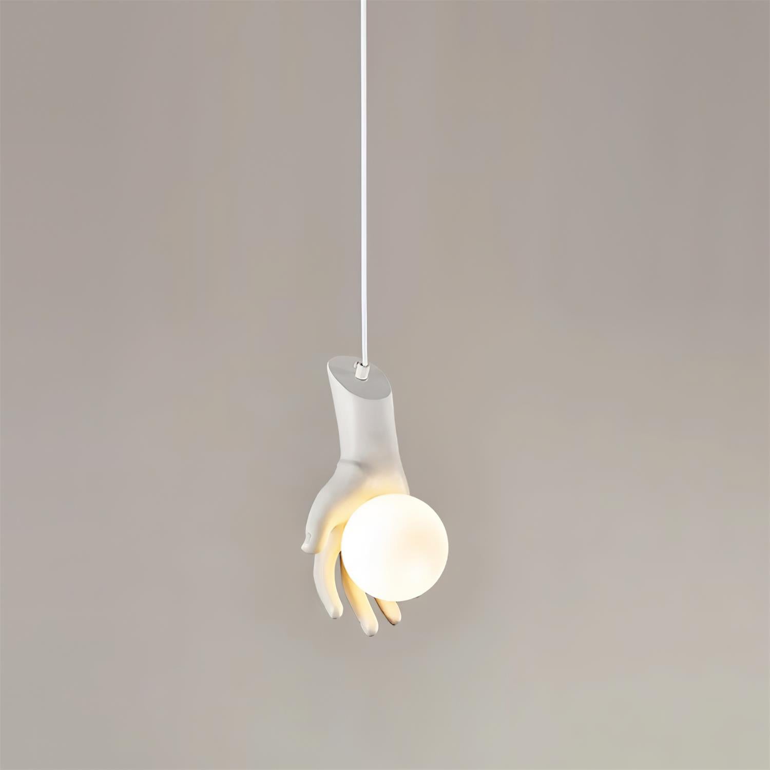 Pendant Light Hand Sculpture Wood Grip Globe - Neutralighting