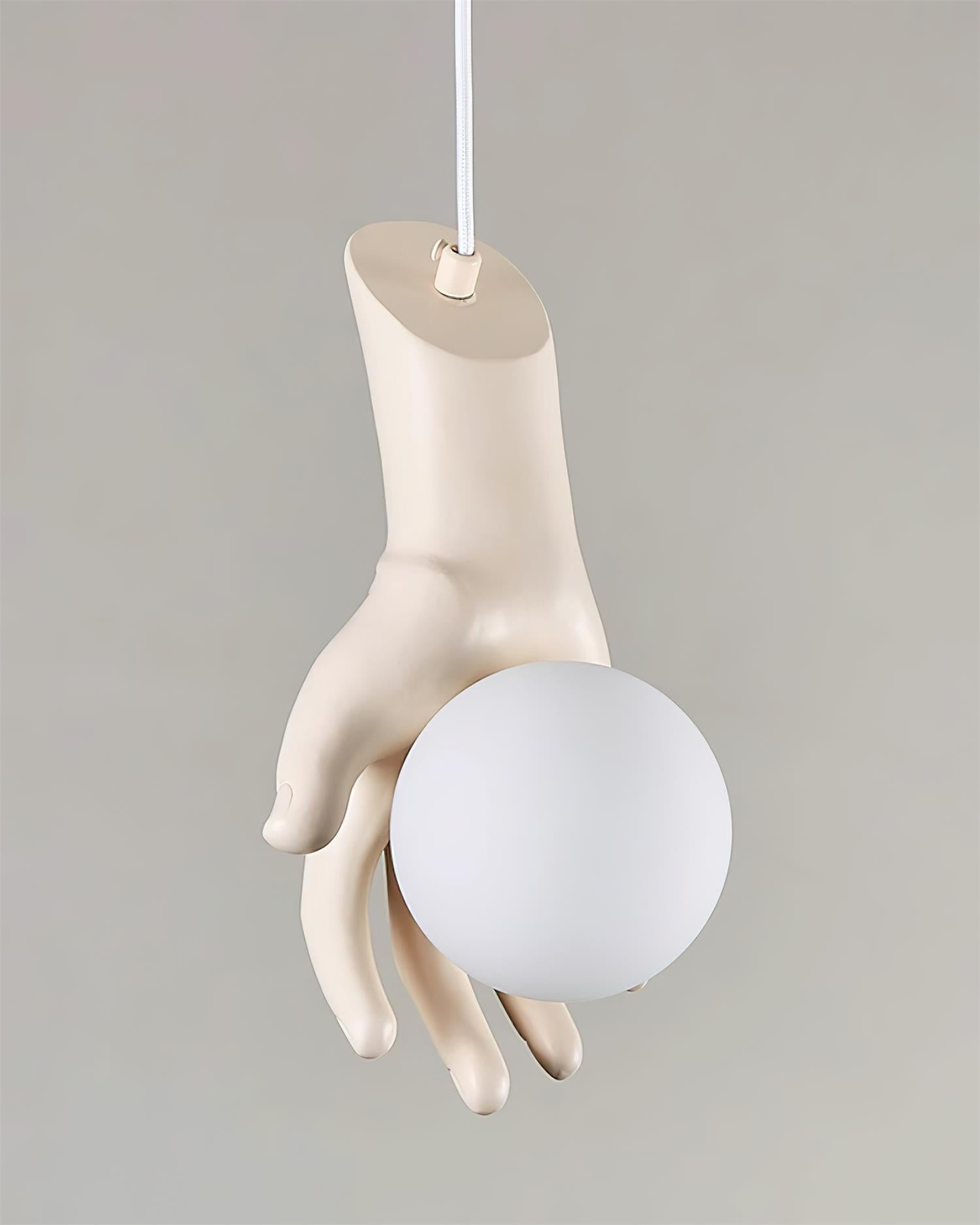 Pendant Light Hand Sculpture Wood Grip Globe - Neutralighting