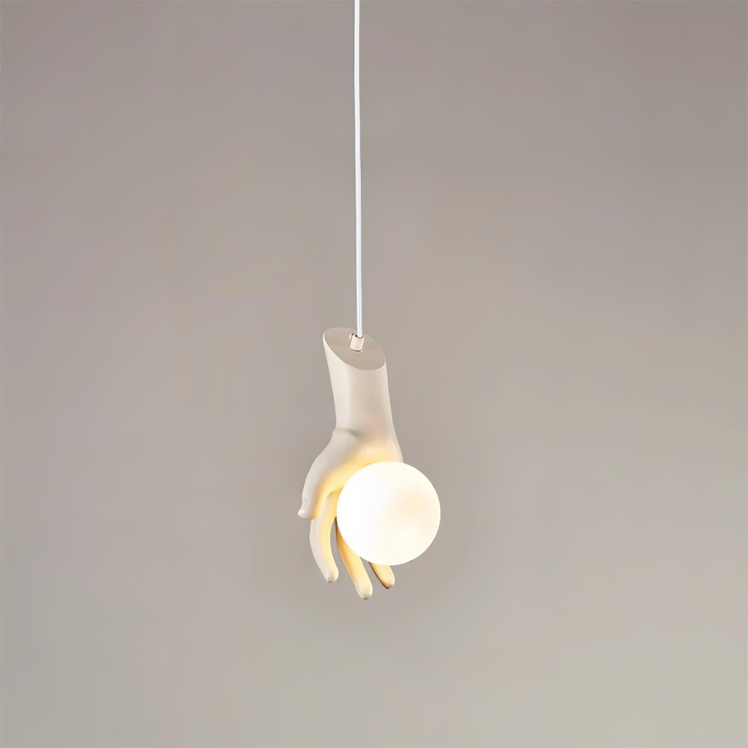 Pendant Light Hand Sculpture Wood Grip Globe - Neutralighting