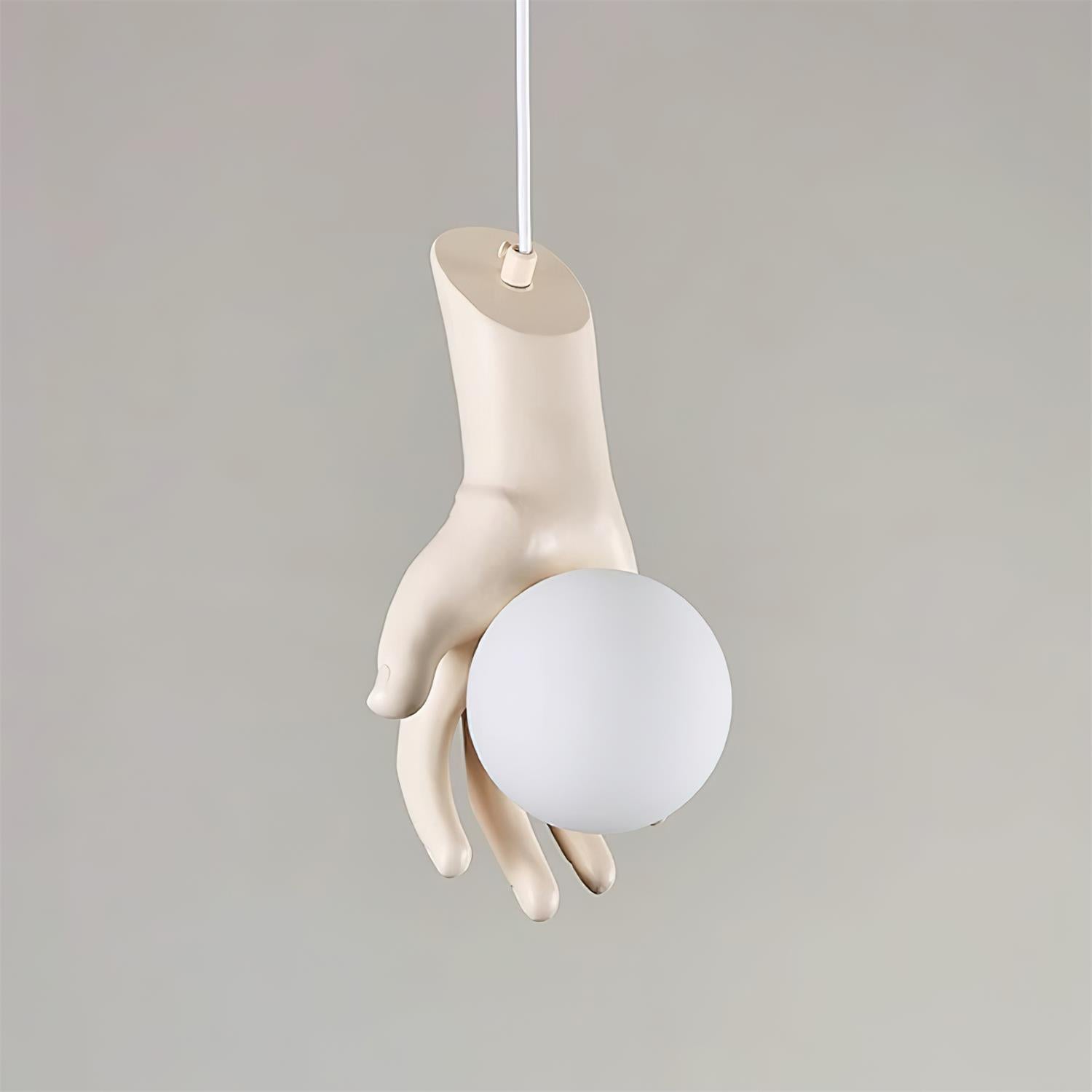 Pendant Light Hand Sculpture Wood Grip Globe - Neutralighting