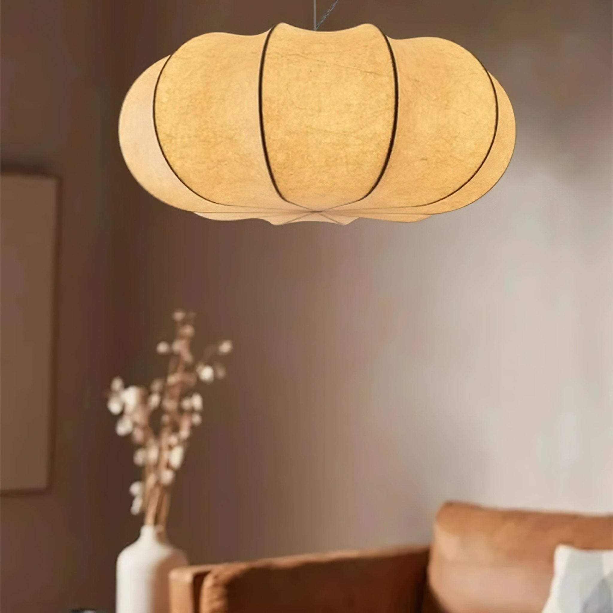 Kiyo Pumpkin Pendant Light Silk - Neutralighting