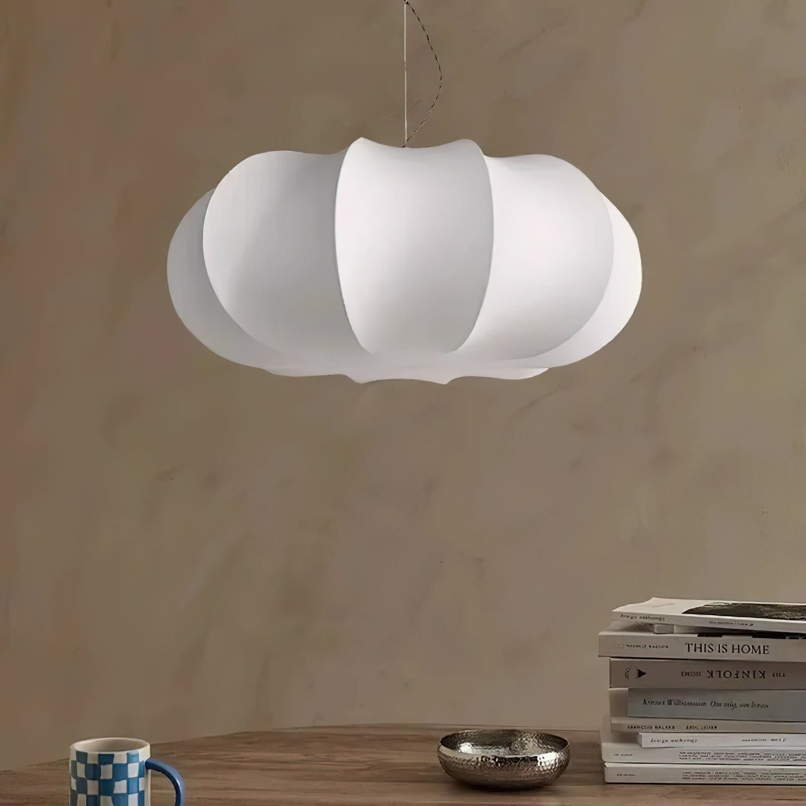 Kiyo Pumpkin Pendant Light Silk - Neutralighting