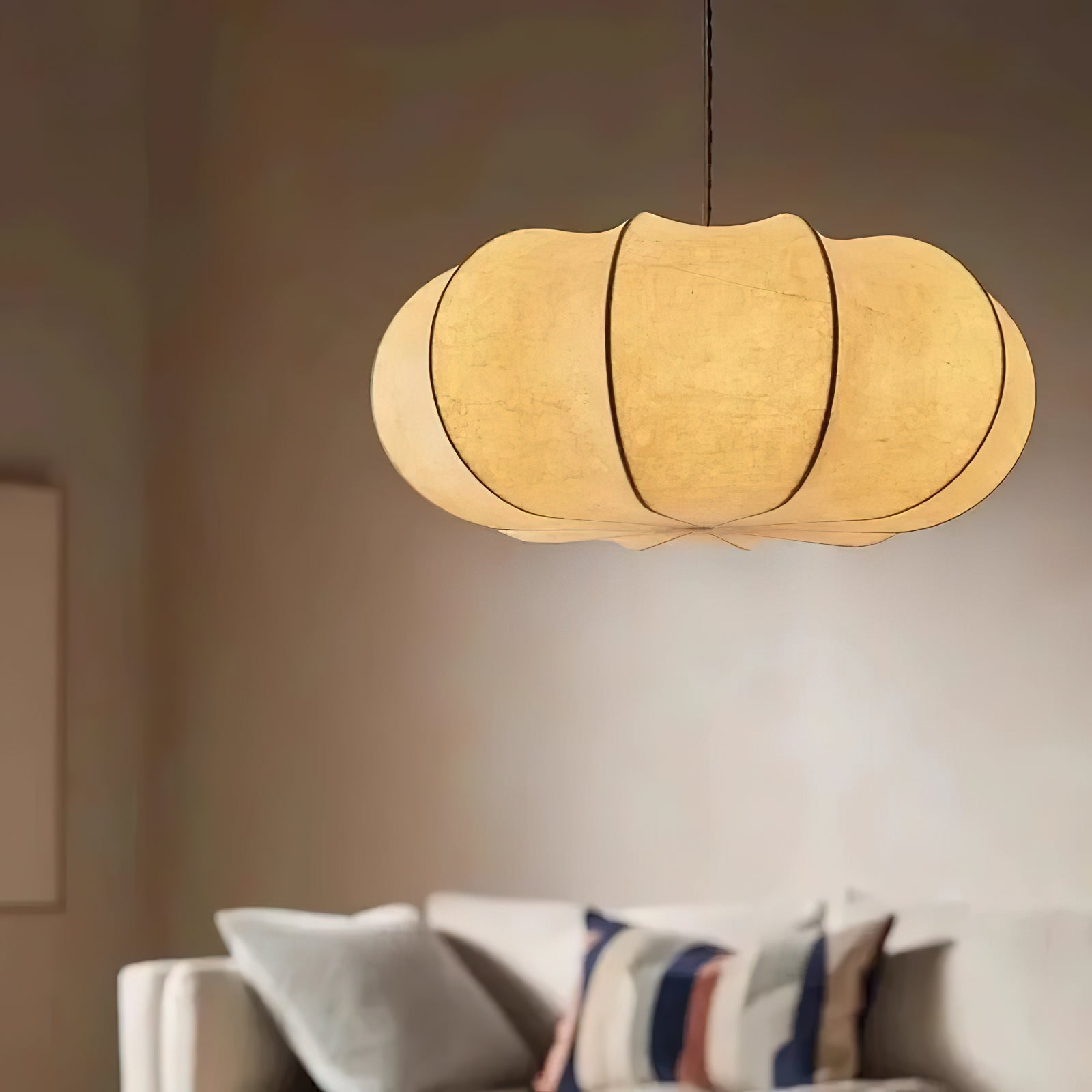 Kiyo Pumpkin Pendant Light Silk - Neutralighting