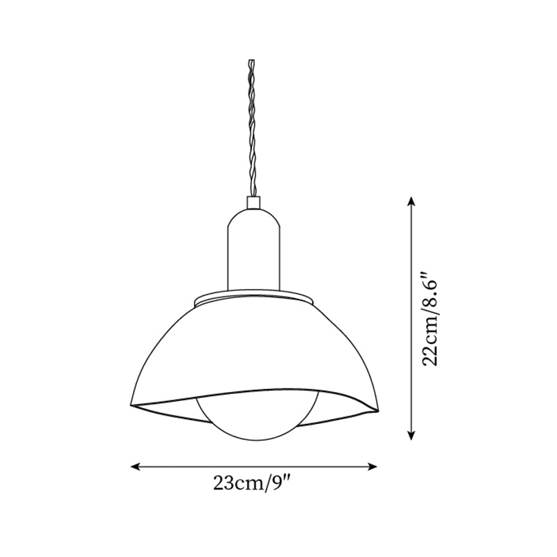 Pendant Lamp Ceramic Glazed Dome Walnut Wood Rustic Ambient Glow - Neutralighting