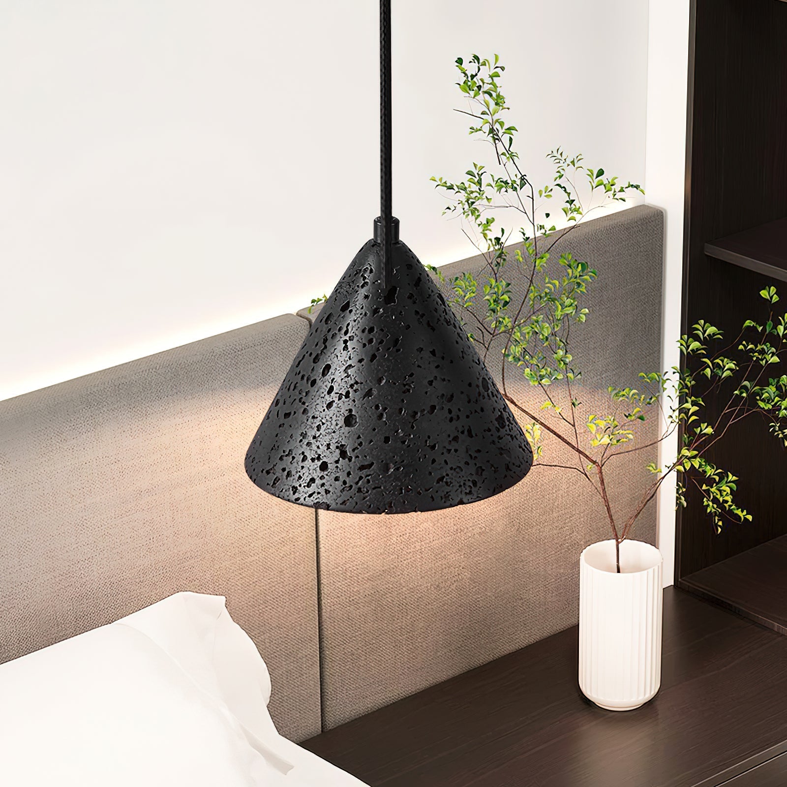 Vaelior Dome Shade Travertine Pendant Light - Neutralighting