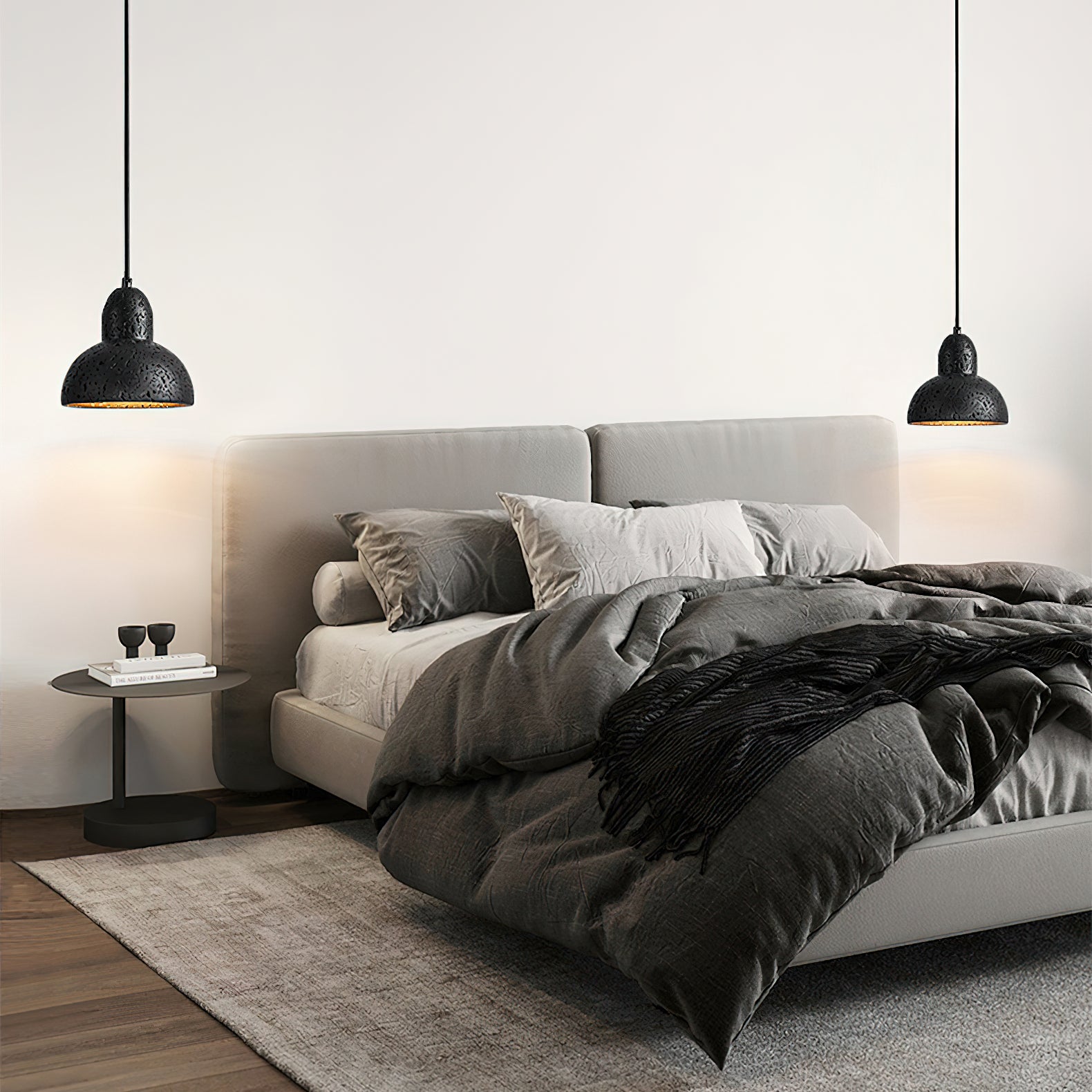 Vaelior Dome Shade Travertine Pendant Light - Neutralighting