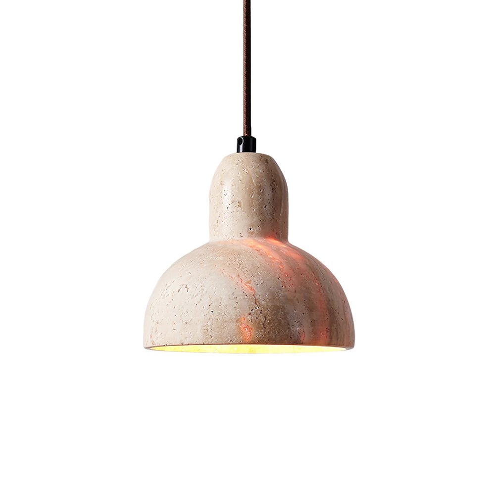 Vaelior Dome Shade Travertine Pendant Light - Neutralighting