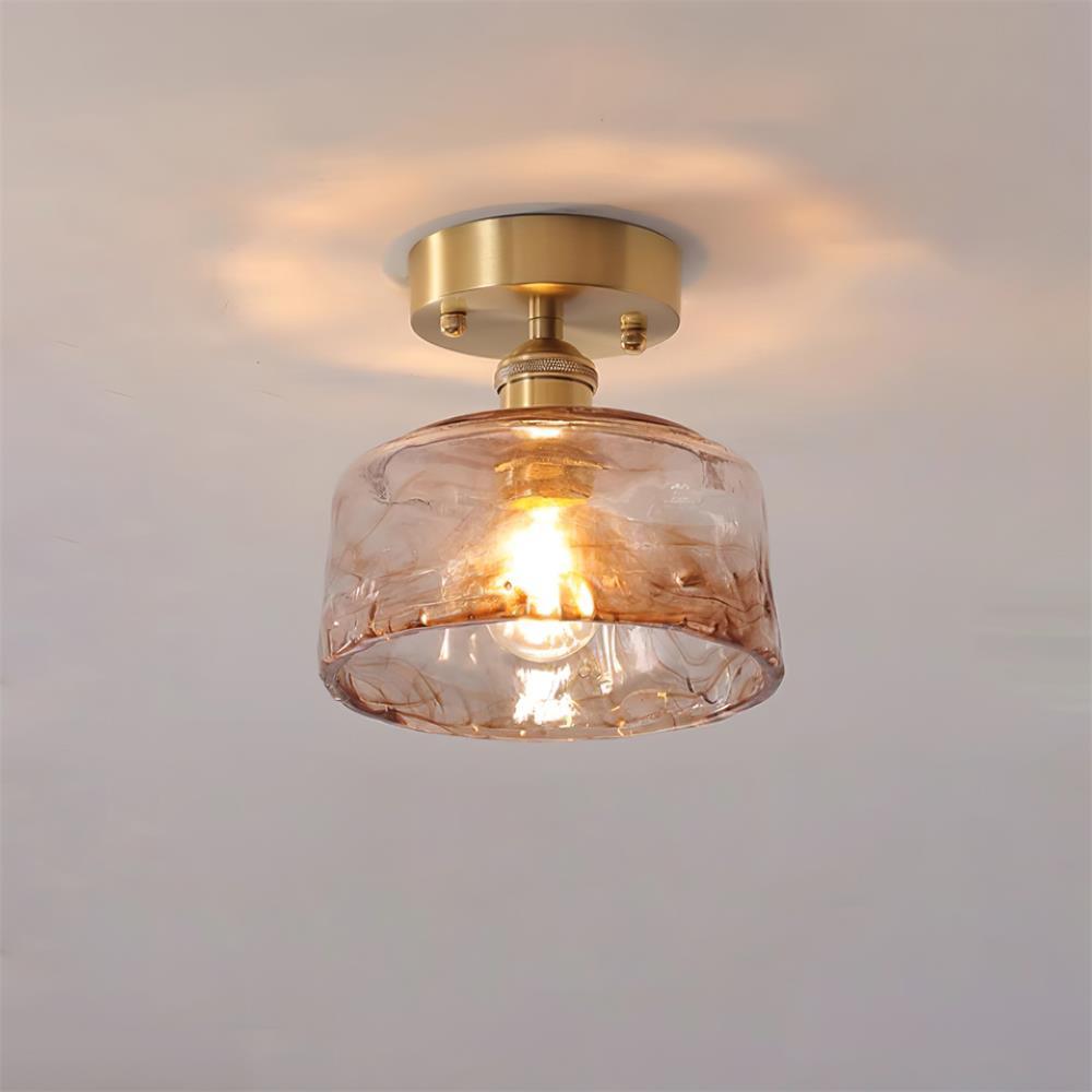 Ceiling Light Amber Swirl Glass - Neutralighting