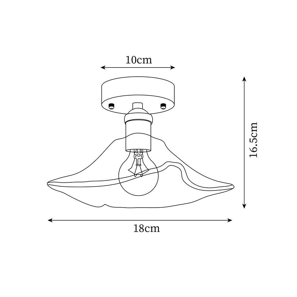 Ceiling Light Amber Swirl Glass - Neutralighting