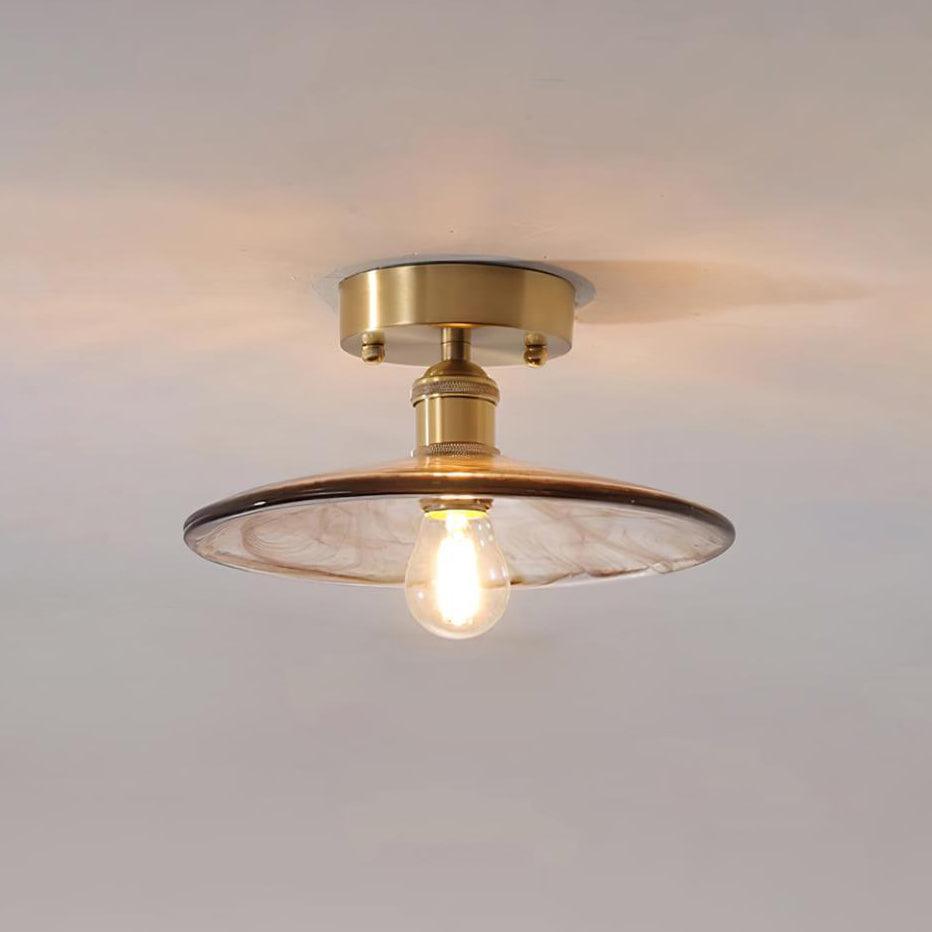 Ceiling Light Amber Swirl Glass - Neutralighting