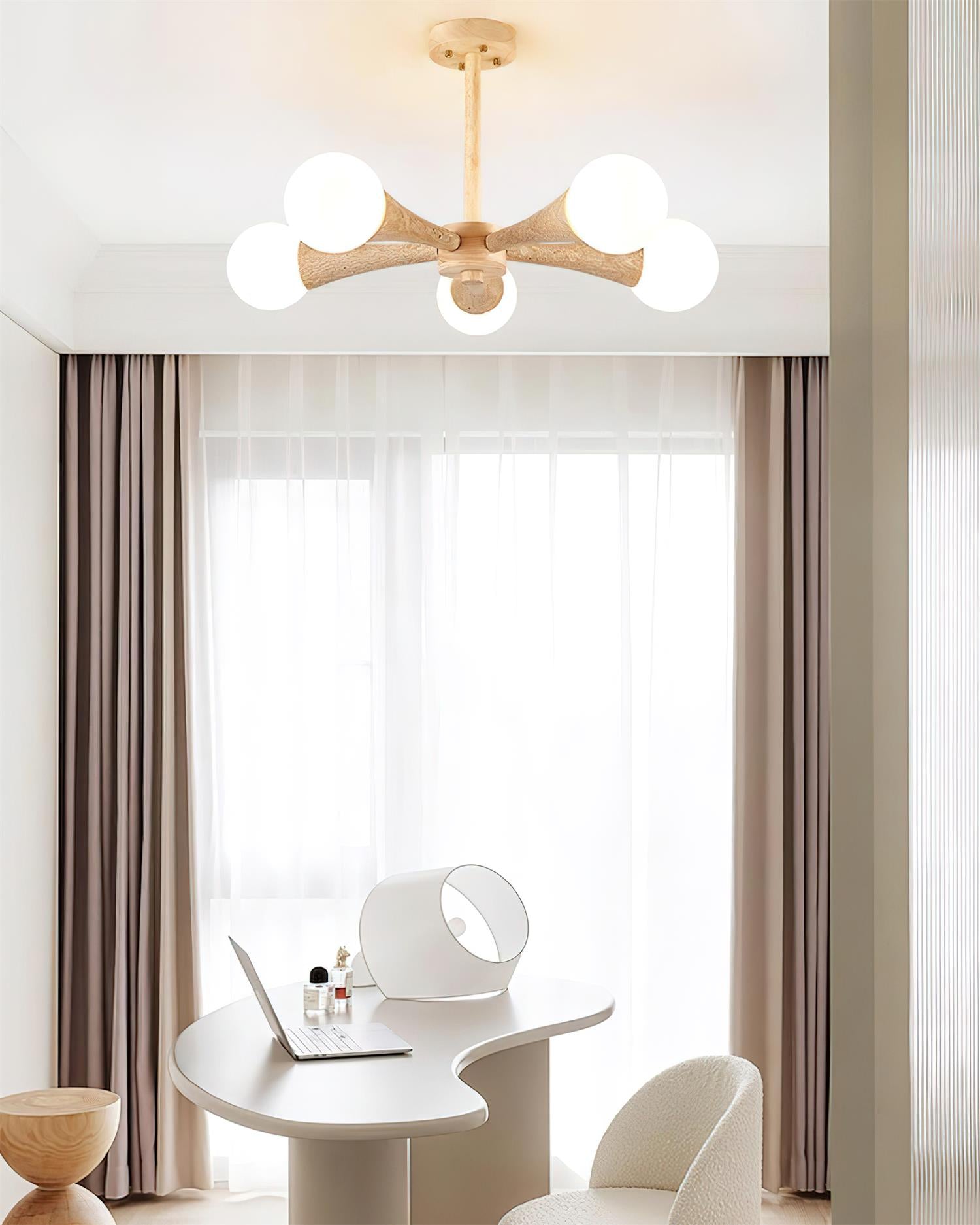 Ritta Flush Mount Ceiling Light Wood Travertine - Neutralighting