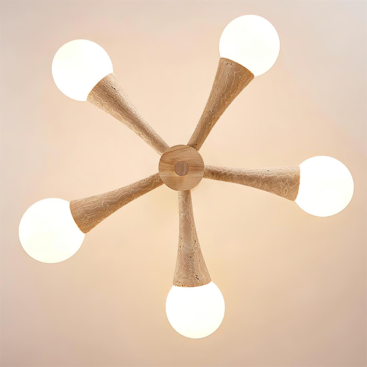 Ritta Flush Mount Ceiling Light Wood Travertine - Neutralighting