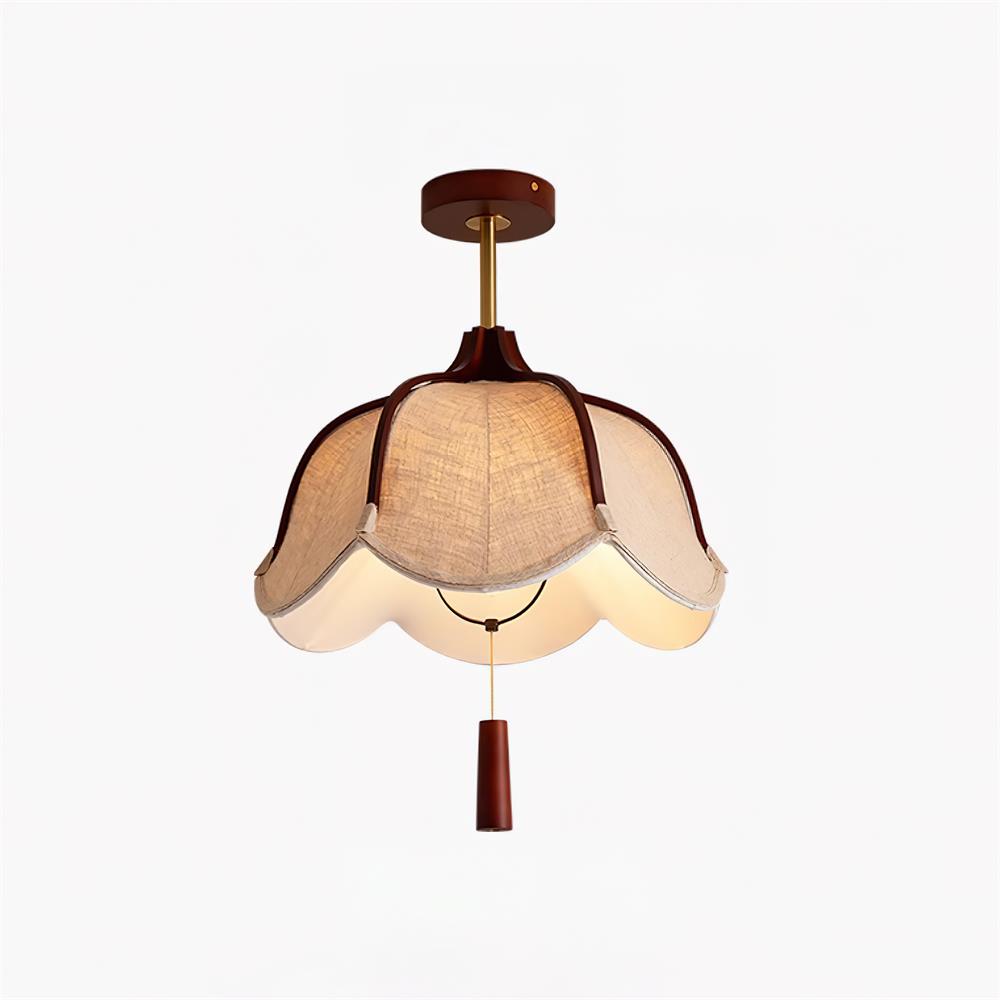 Givola Vintage Fabric Semi Flush Mount Ceiling Light - Neutralighting