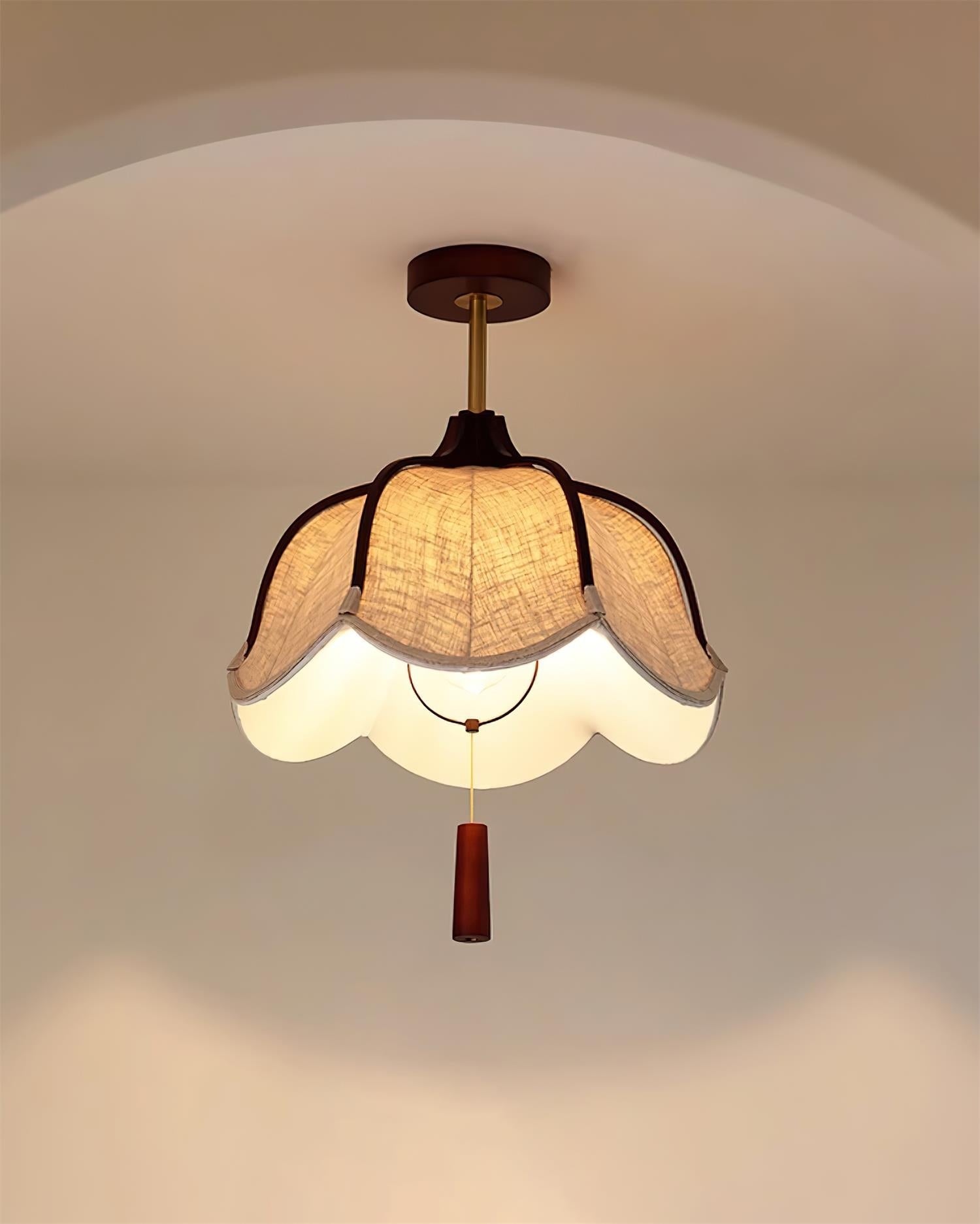 Givola Vintage Fabric Semi Flush Mount Ceiling Light - Neutralighting