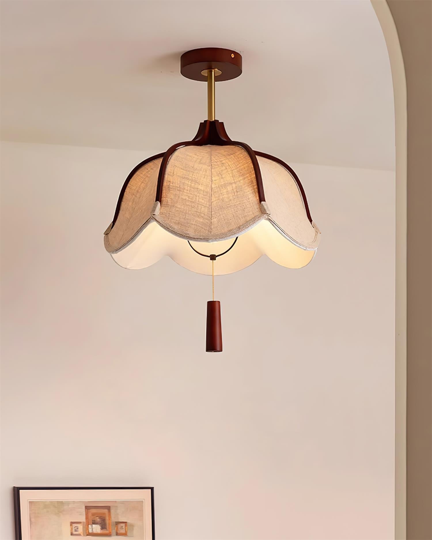 Givola Vintage Fabric Semi Flush Mount Ceiling Light - Neutralighting