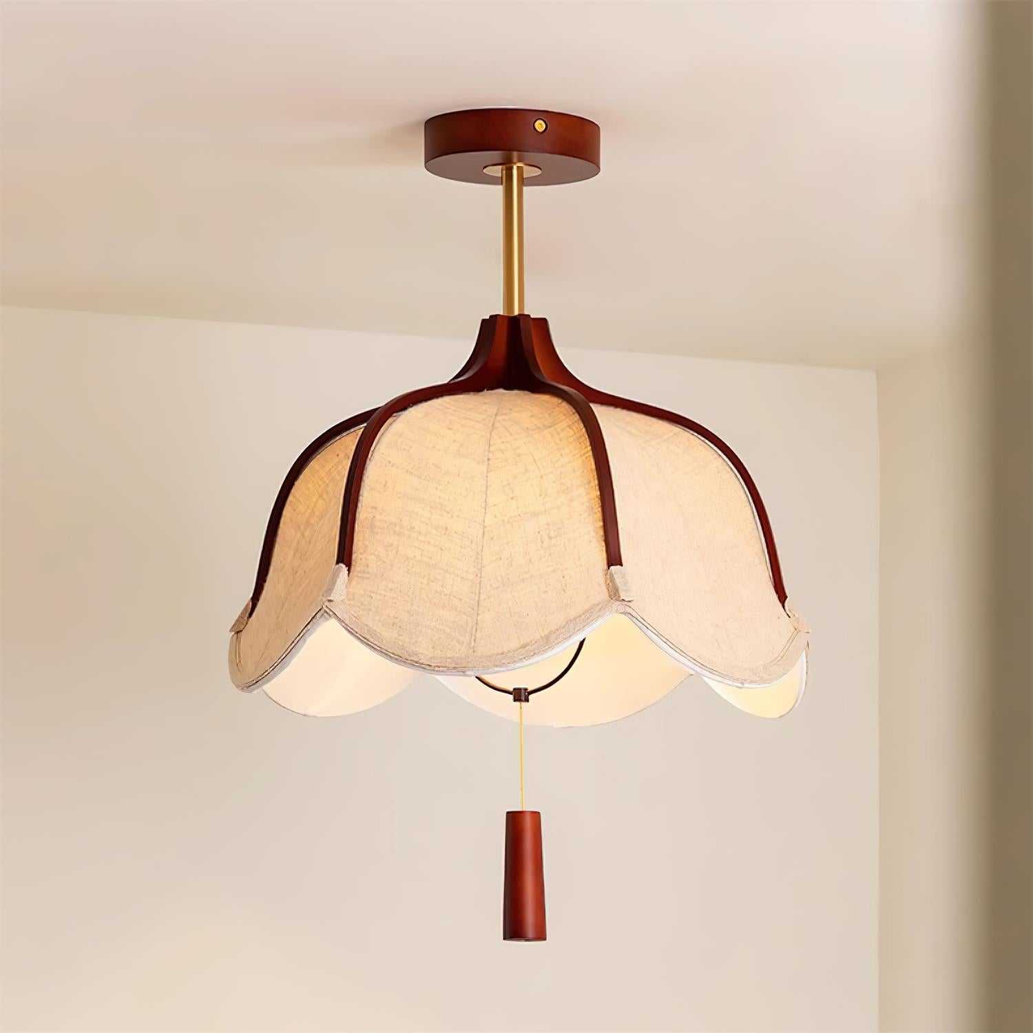 Givola Vintage Fabric Semi Flush Mount Ceiling Light - Neutralighting