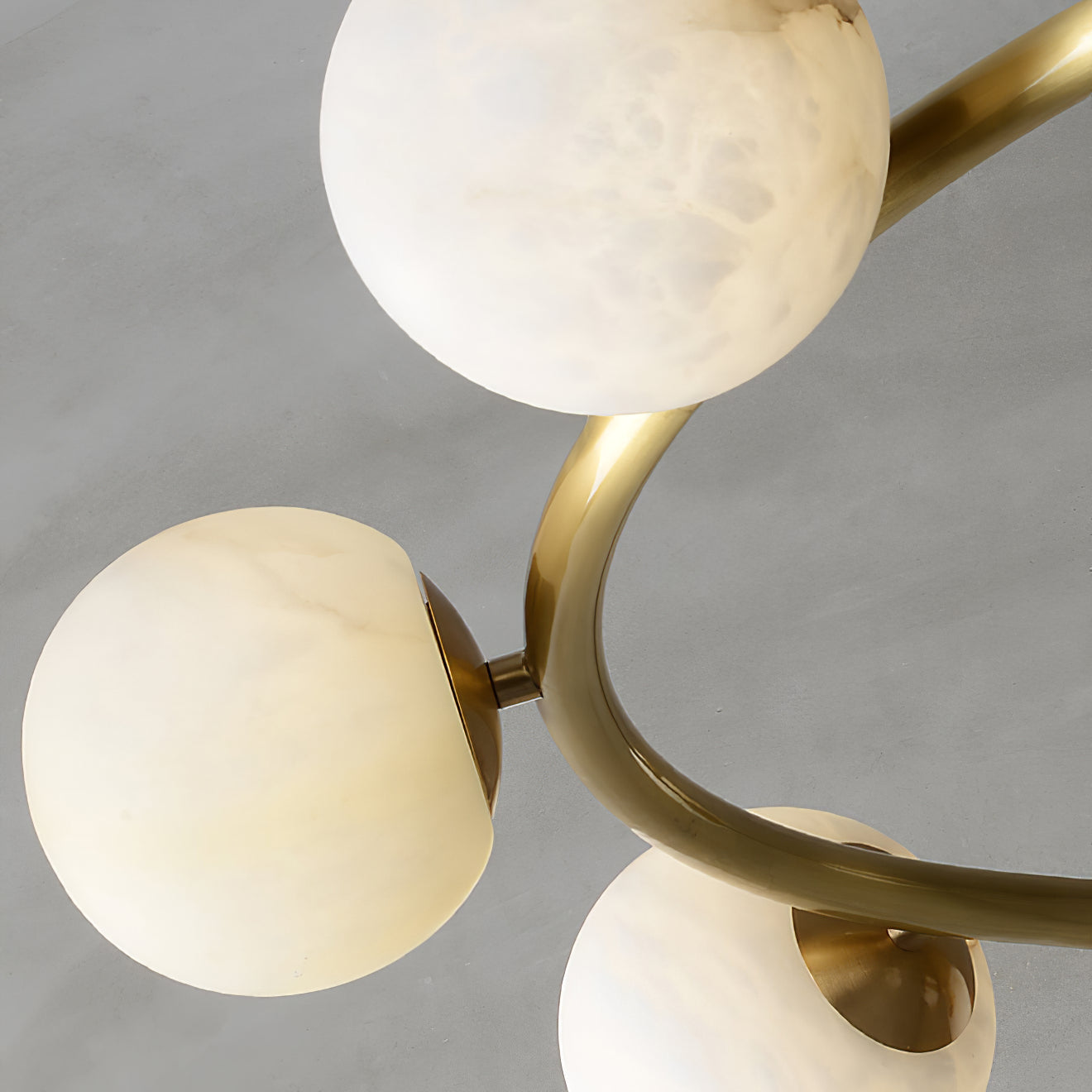 Helix Chandelier Alabaster Globe Halo - Neutralighting