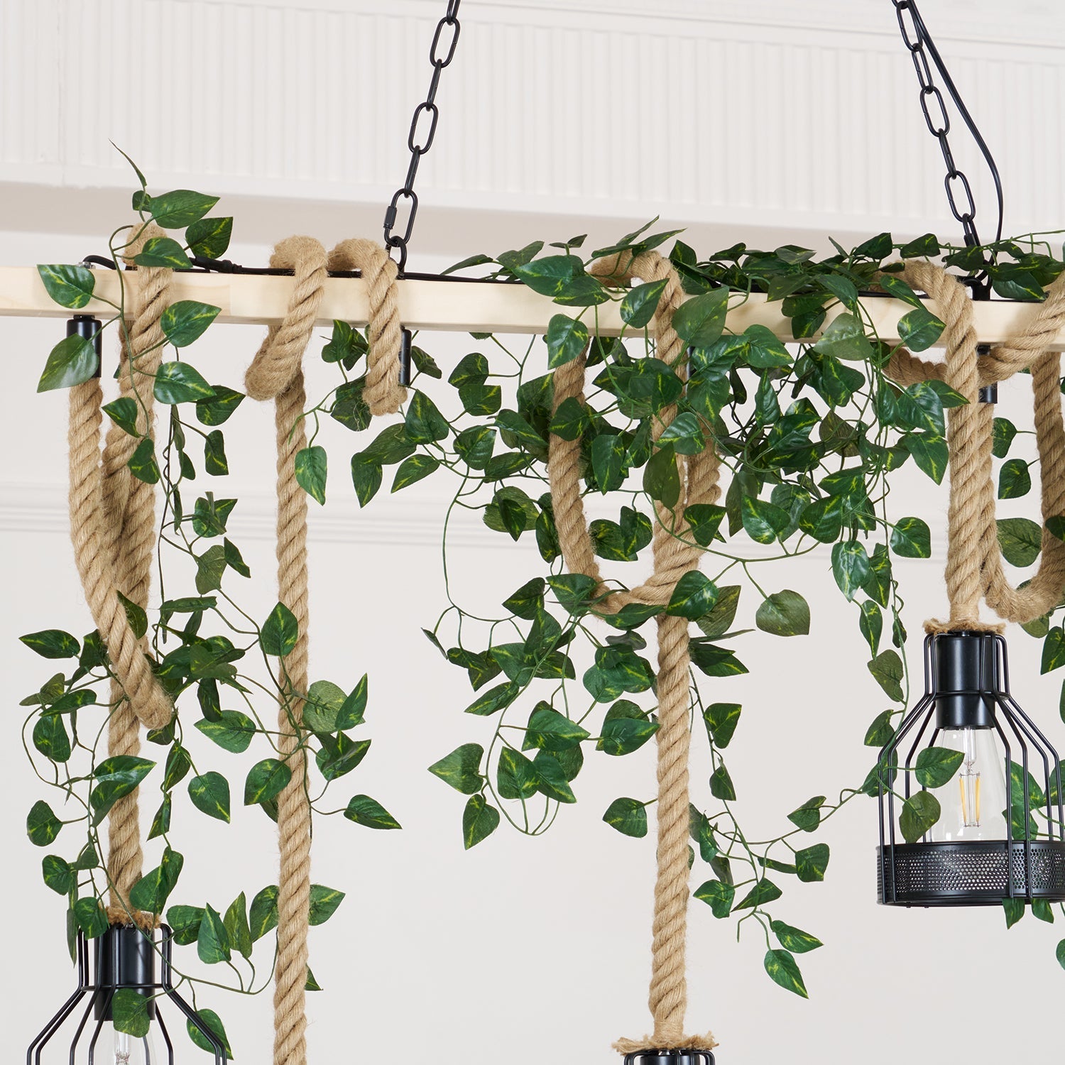 Quoro Hemp Rope Industrial Grenade Chandelier - Neutralighting