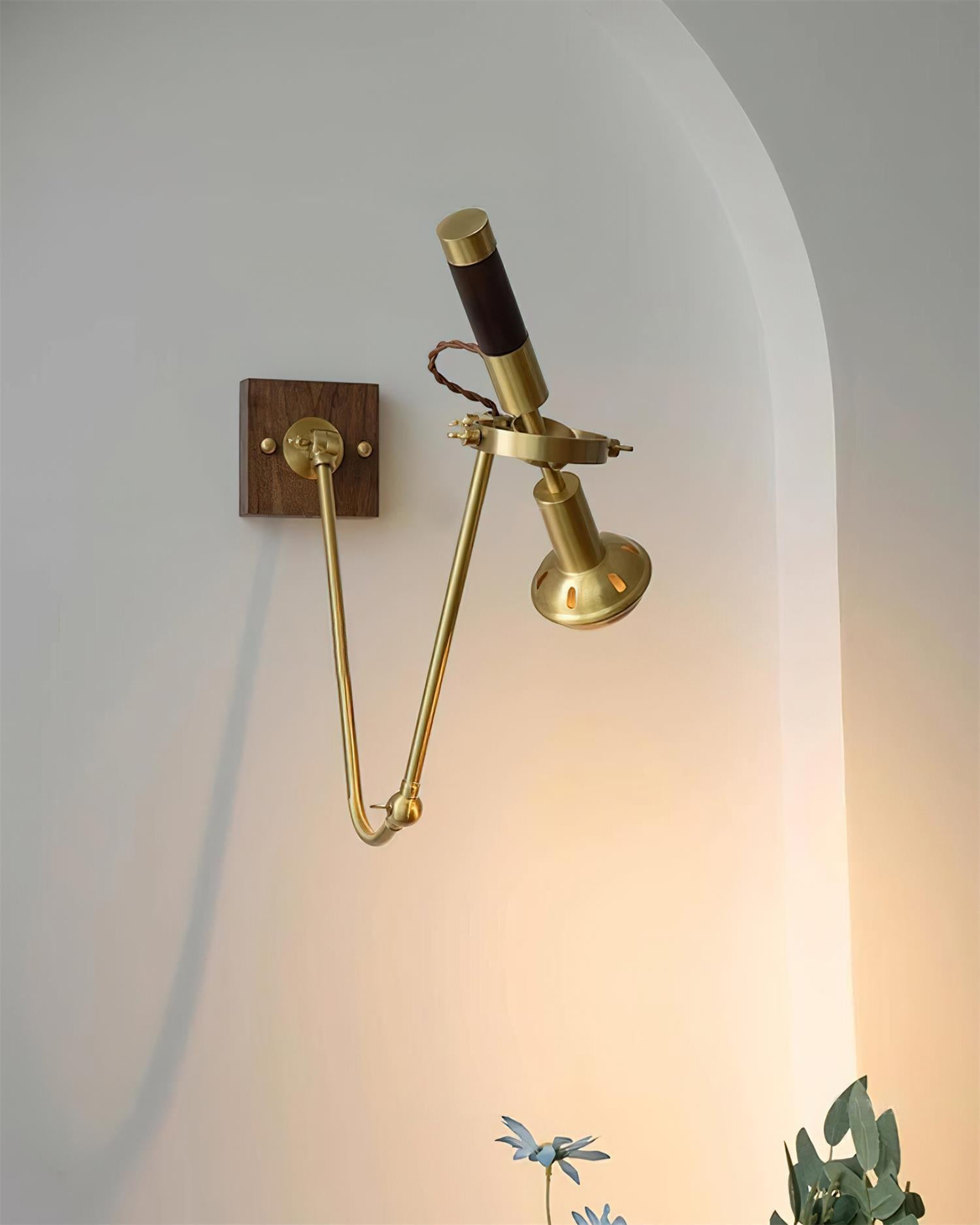 Wall Lamp Adjustable Brass Walnut Vintage Spotlight Industrial Task Sconce - Neutralighting