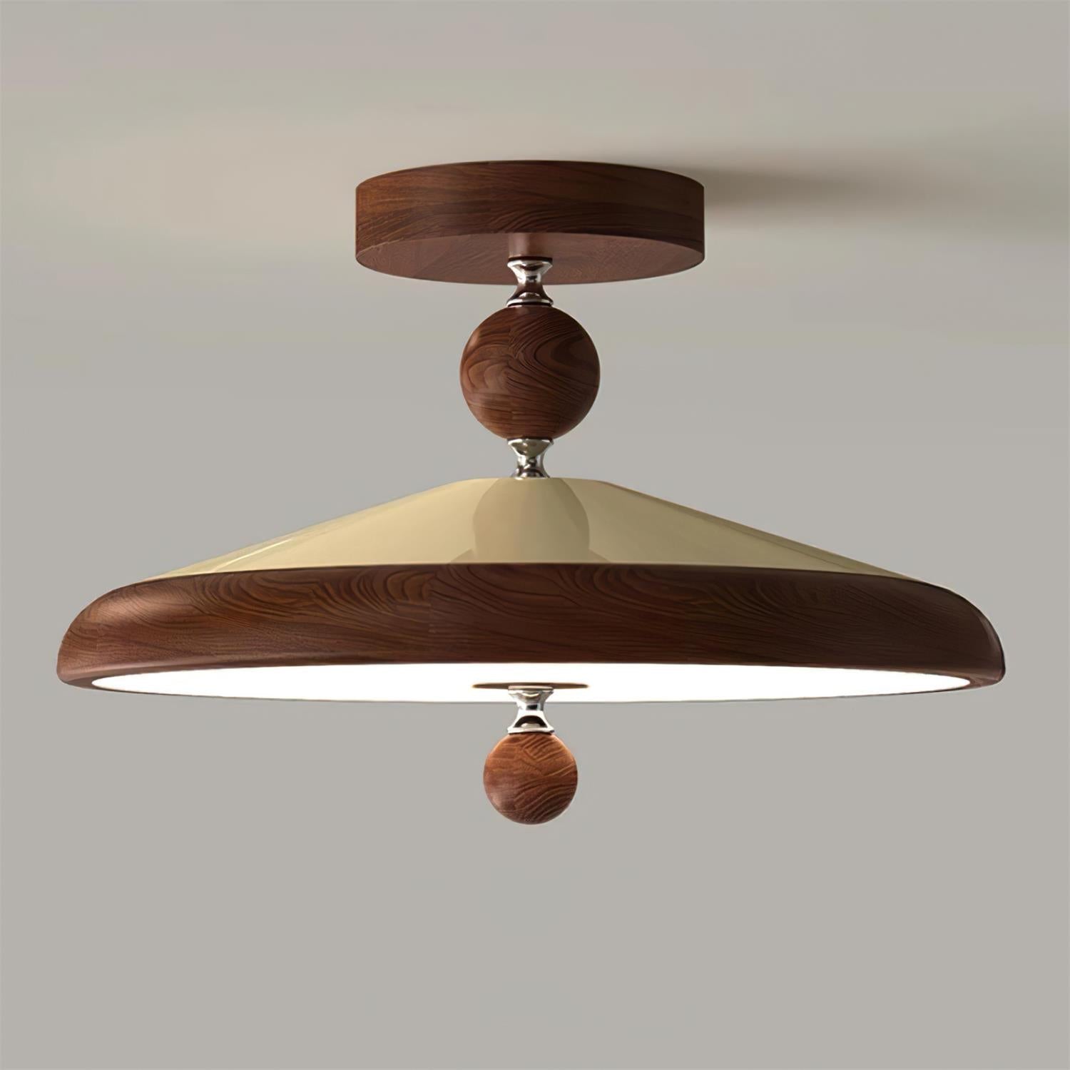 Belano Wooden Frame Round Ceiling Light - Neutralighting
