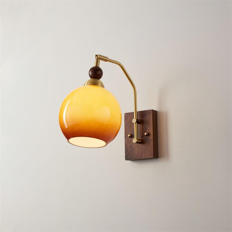 Jovene Amber Glass Wall Lamp - Neutralighting