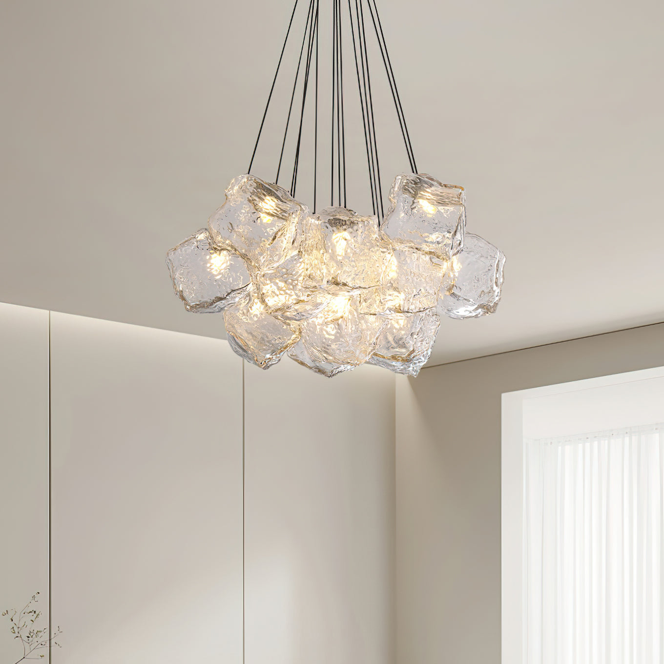 Pebine Clustered Glass Chandelier - Neutralighting
