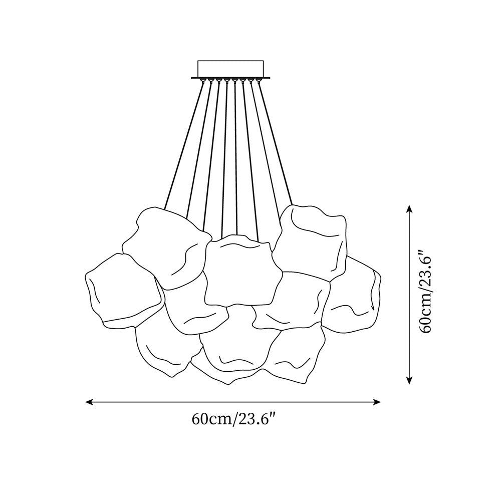 Pebine Clustered Glass Chandelier - Neutralighting