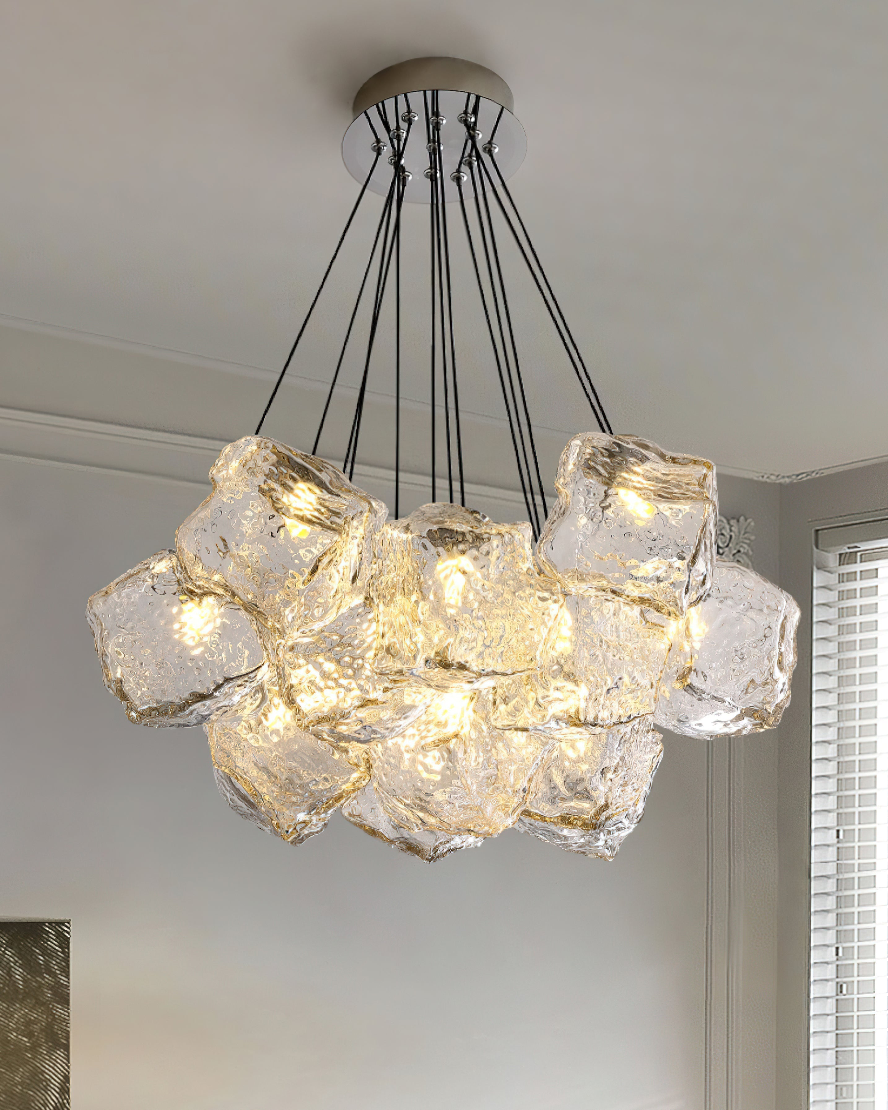 Pebine Clustered Glass Chandelier - Neutralighting