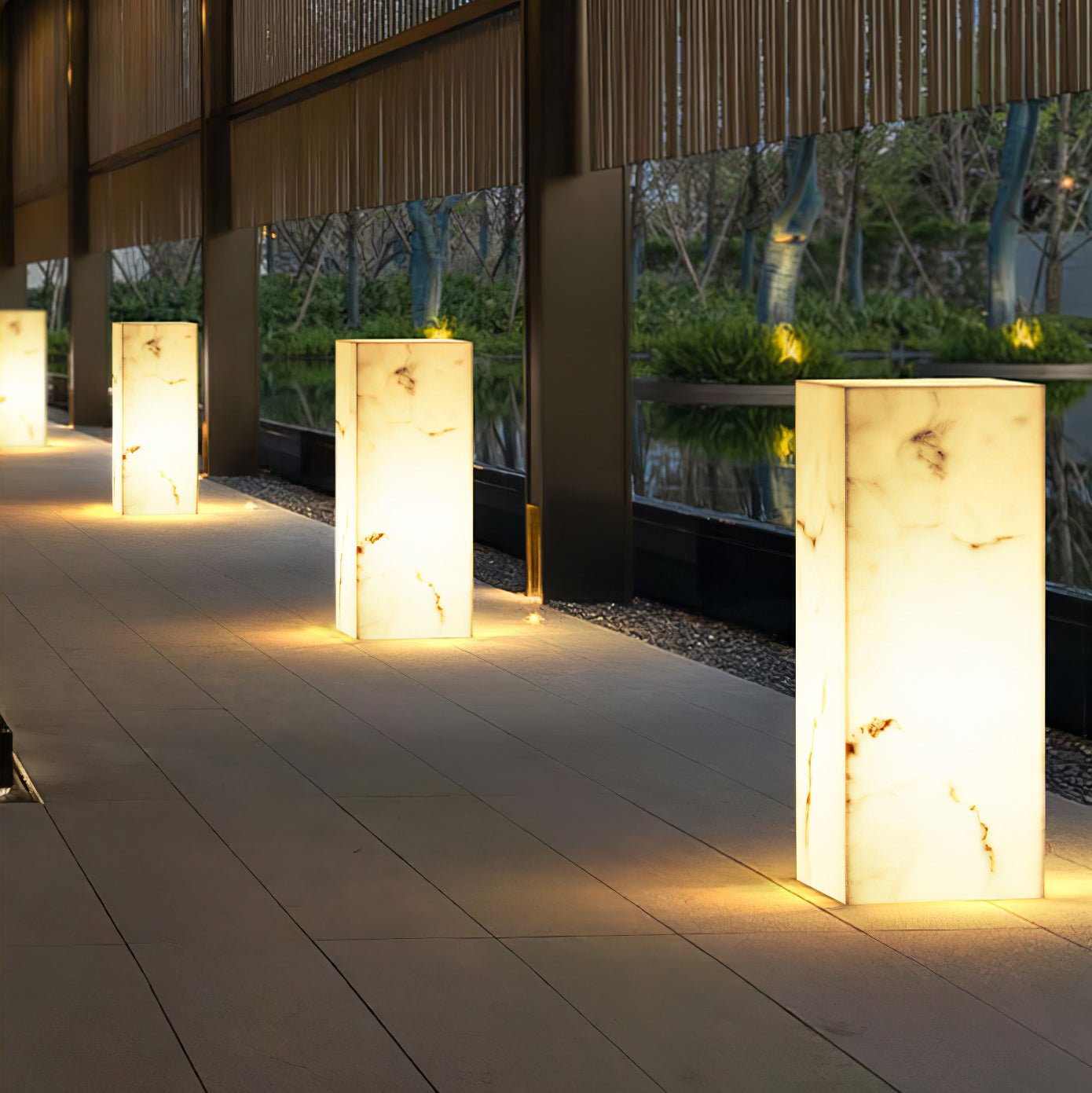 Ray Imitation Marble Cube Outdoor Light - Neutralighting