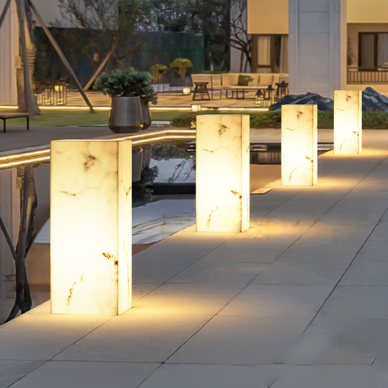 Ray Imitation Marble Cube Outdoor Light - Neutralighting
