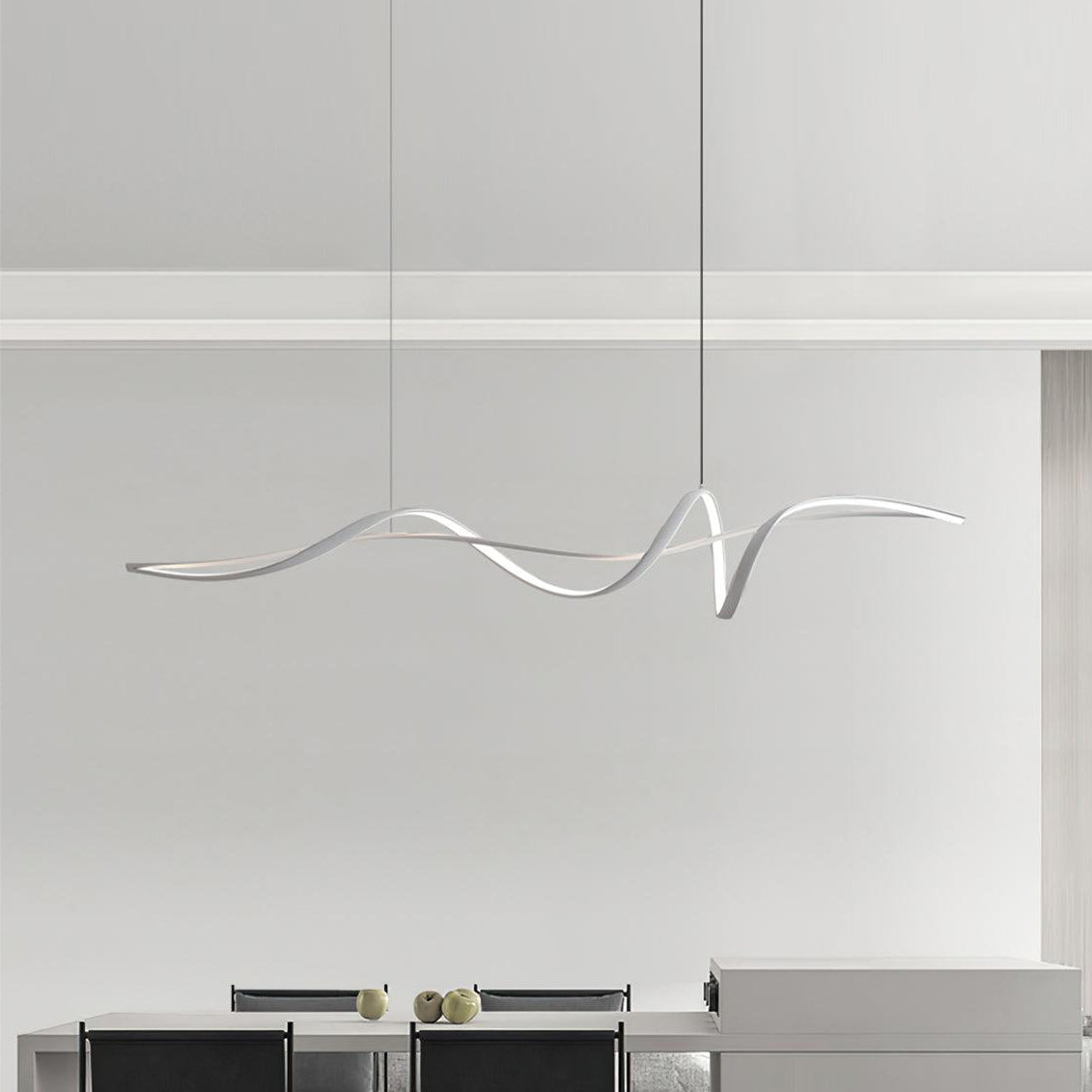 Aveline Modern Black LED Wave Pendant Light - Neutralighting
