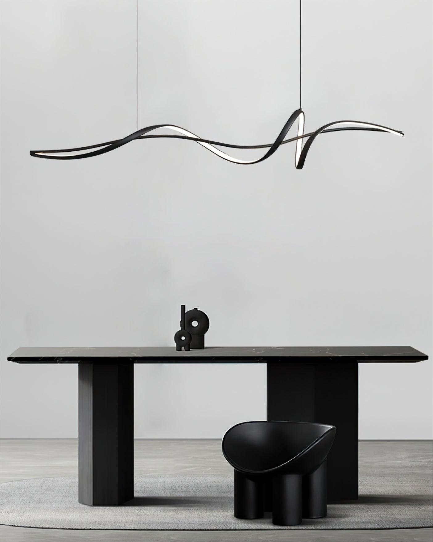 Aveline Modern Black LED Wave Pendant Light - Neutralighting