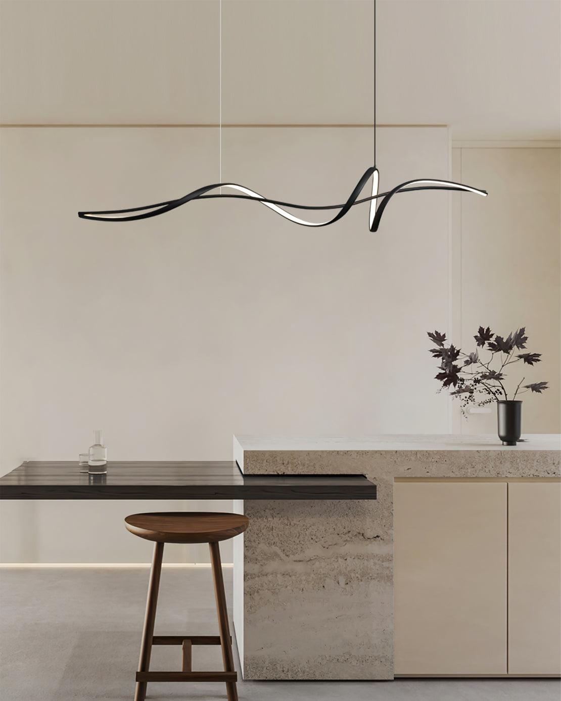 Aveline Modern Black LED Wave Pendant Light - Neutralighting