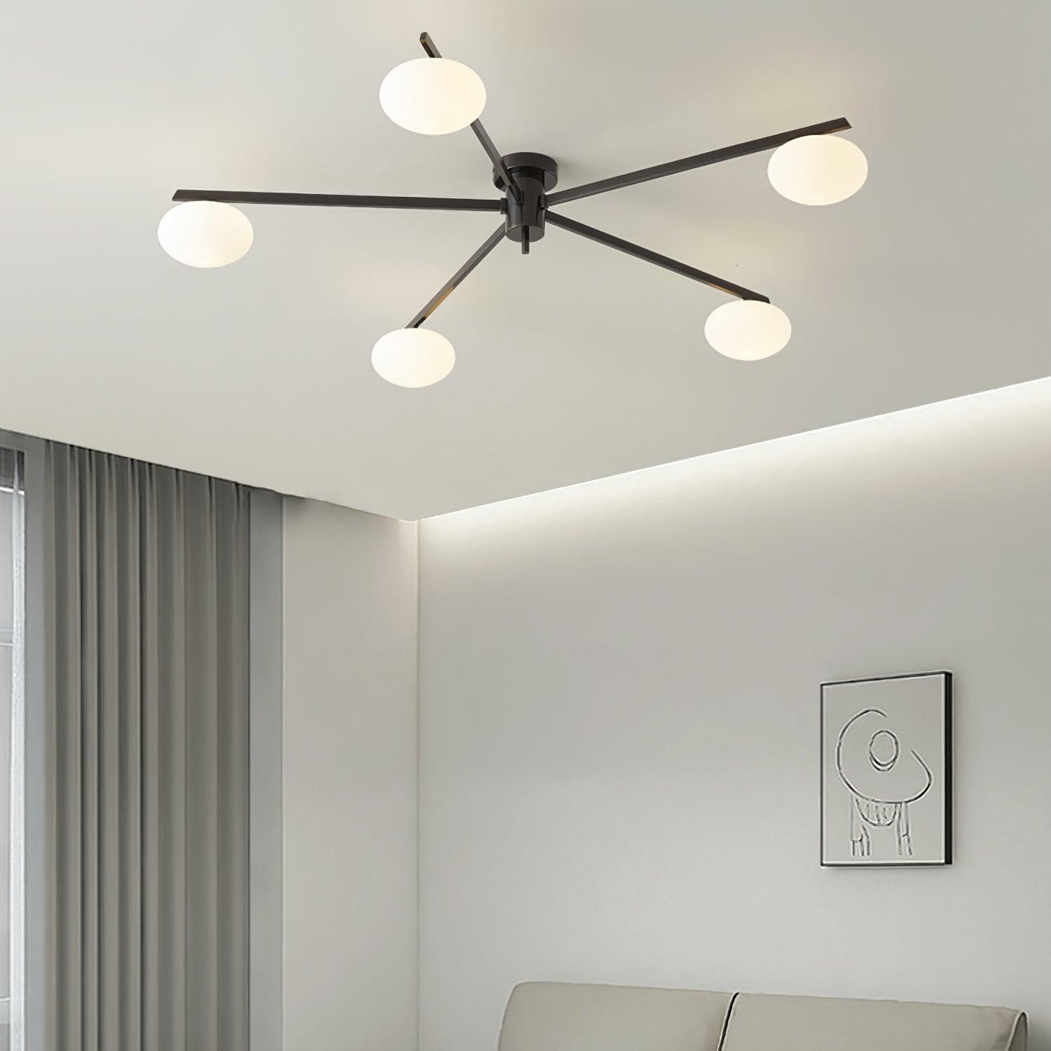 Jania Modern Glass Black Ceiling Light - Neutralighting