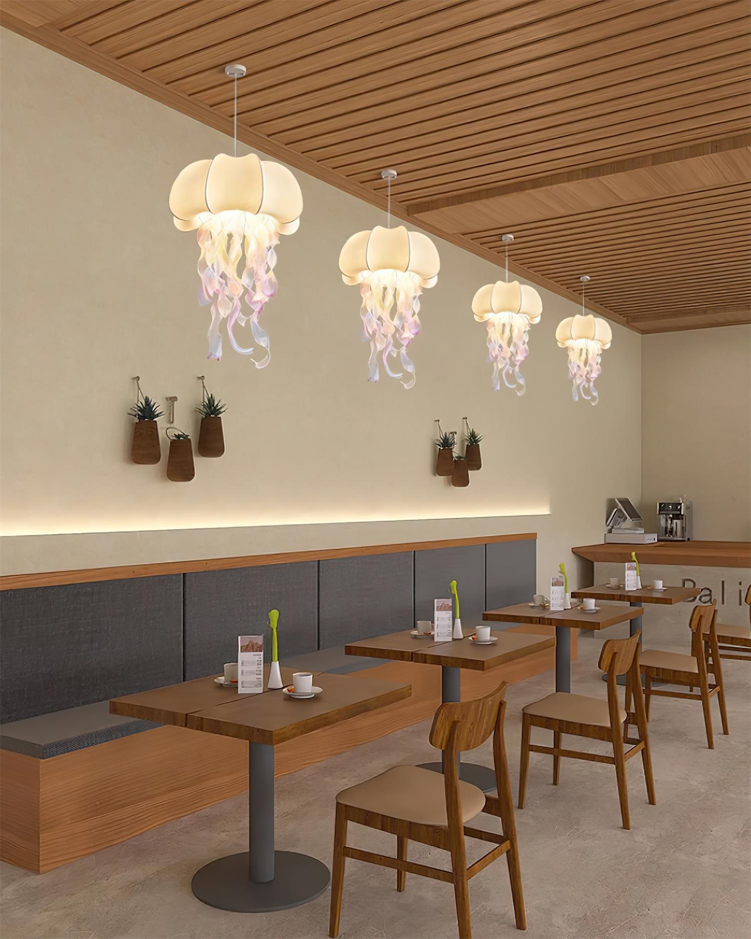 Jellyfish Pendant Light with Iridescent Ribbons - Neutralighting