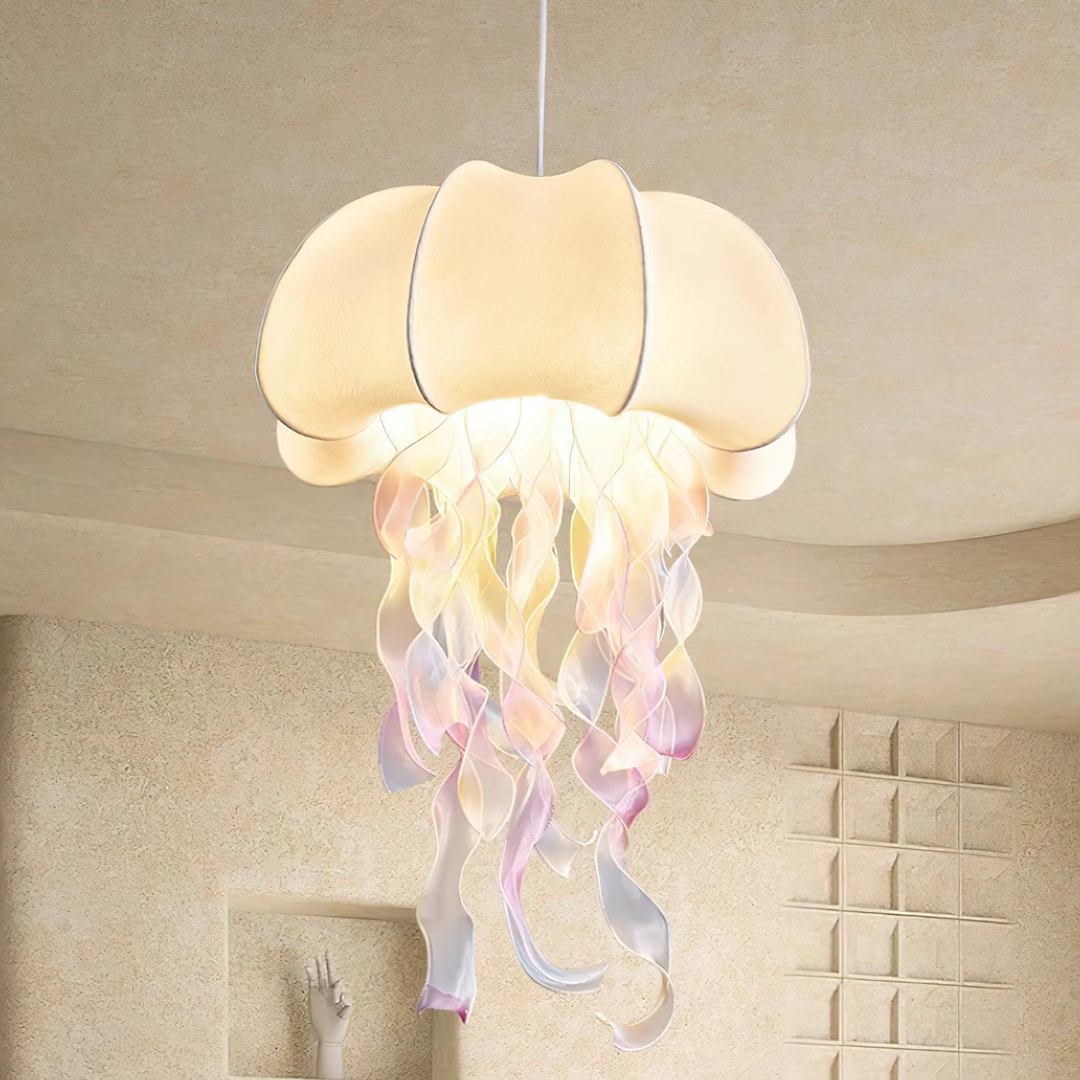 Jellyfish Pendant Light with Iridescent Ribbons - Neutralighting